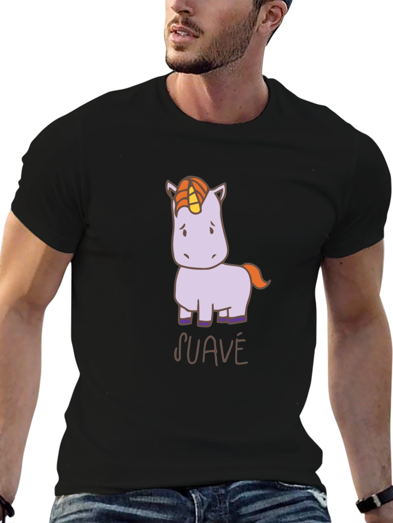 Suave Unicorn Graphic T-Shirt - Black