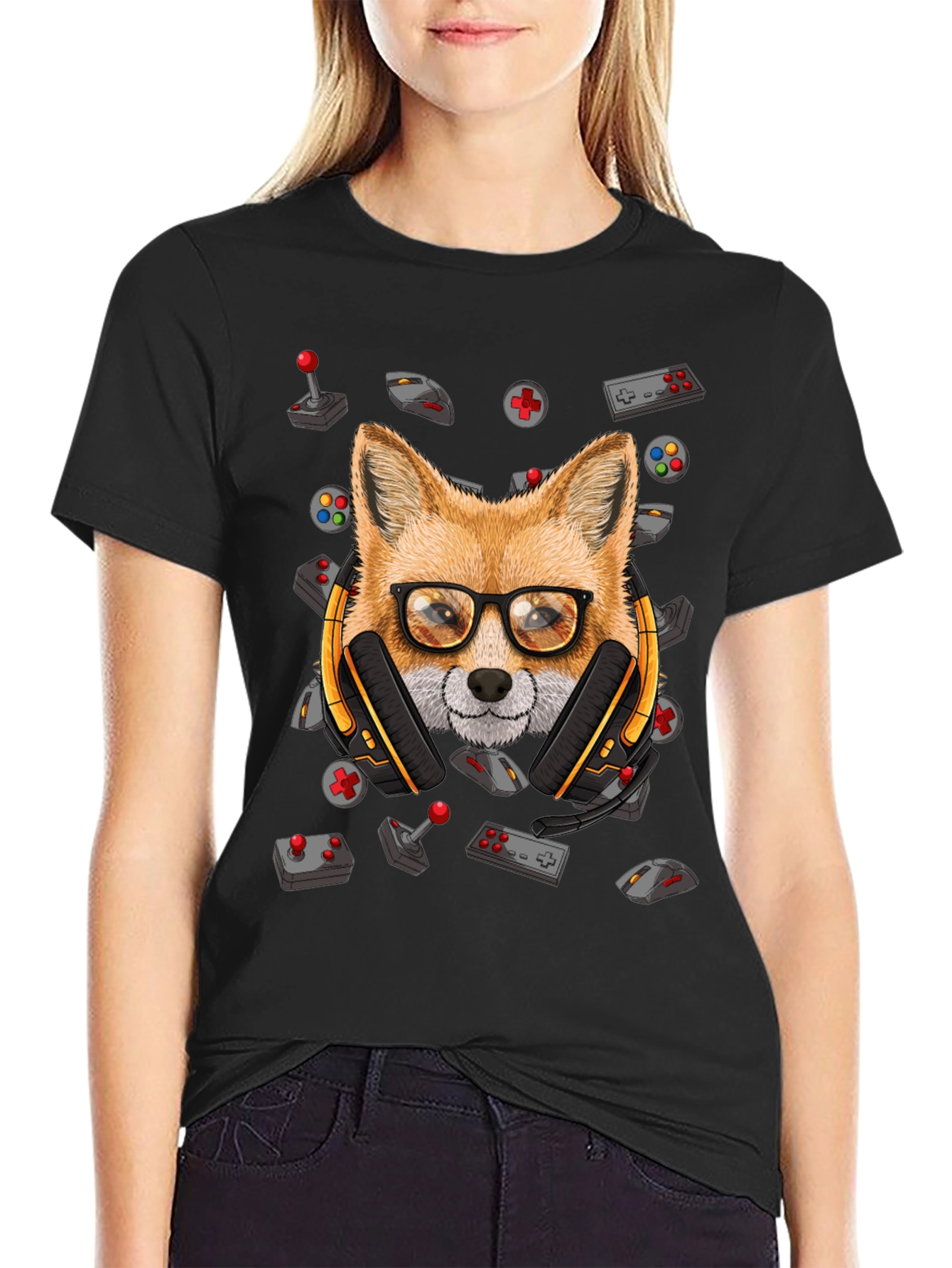 Gamer Fox T-Shirt - Cool Animal Graphic Tee