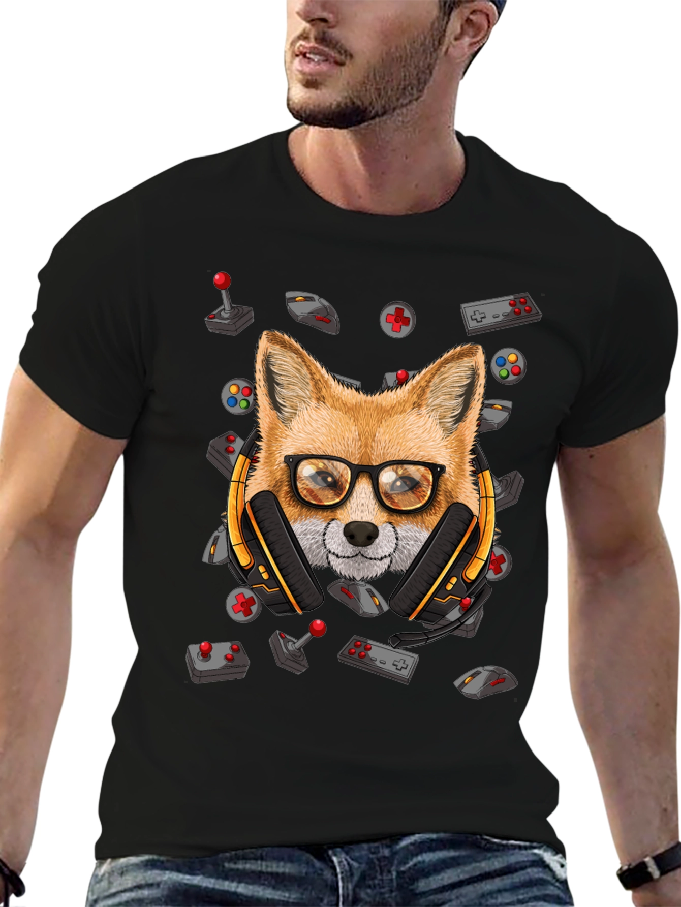 Gamer Fox T-Shirt - Cool Animal Graphic Tee