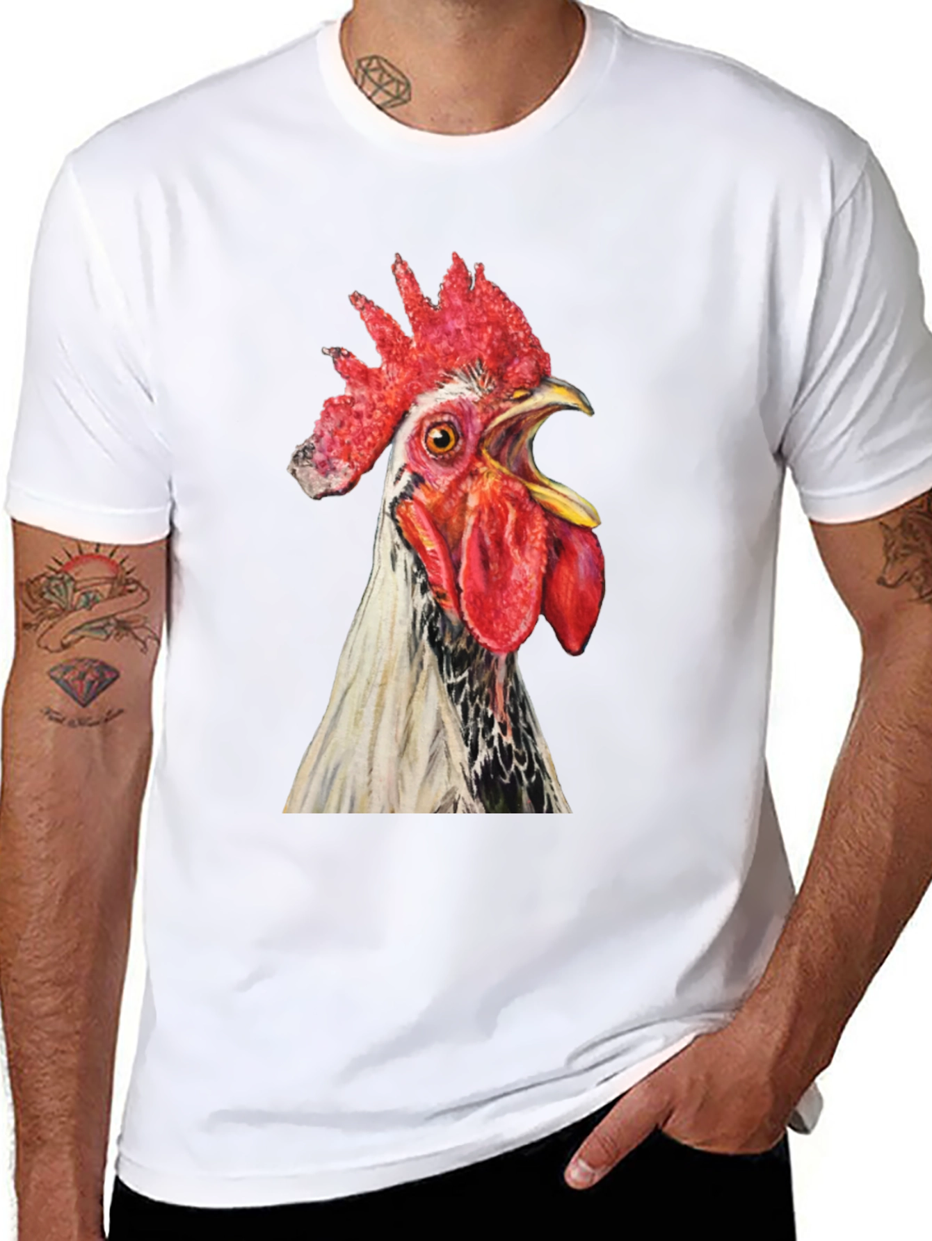 Rooster Graphic Tee - Black