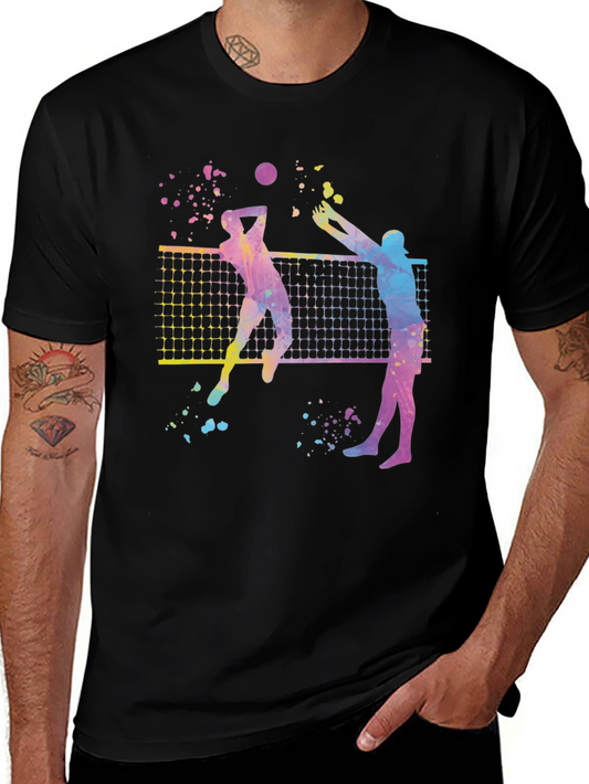 Volleyball Graphic Tee - Colorful Sport Shirt