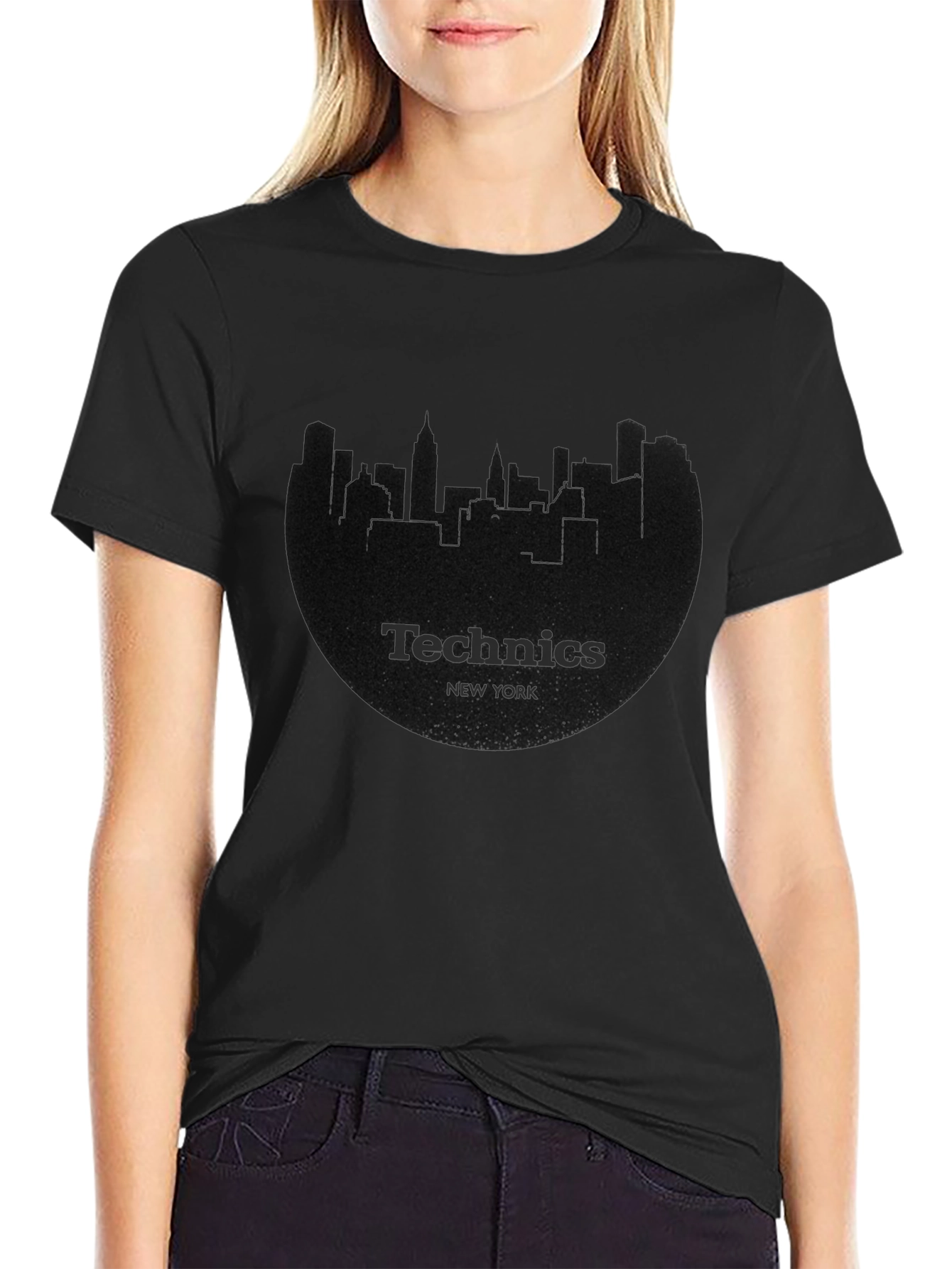 Technics Cityscape Black T-Shirt
