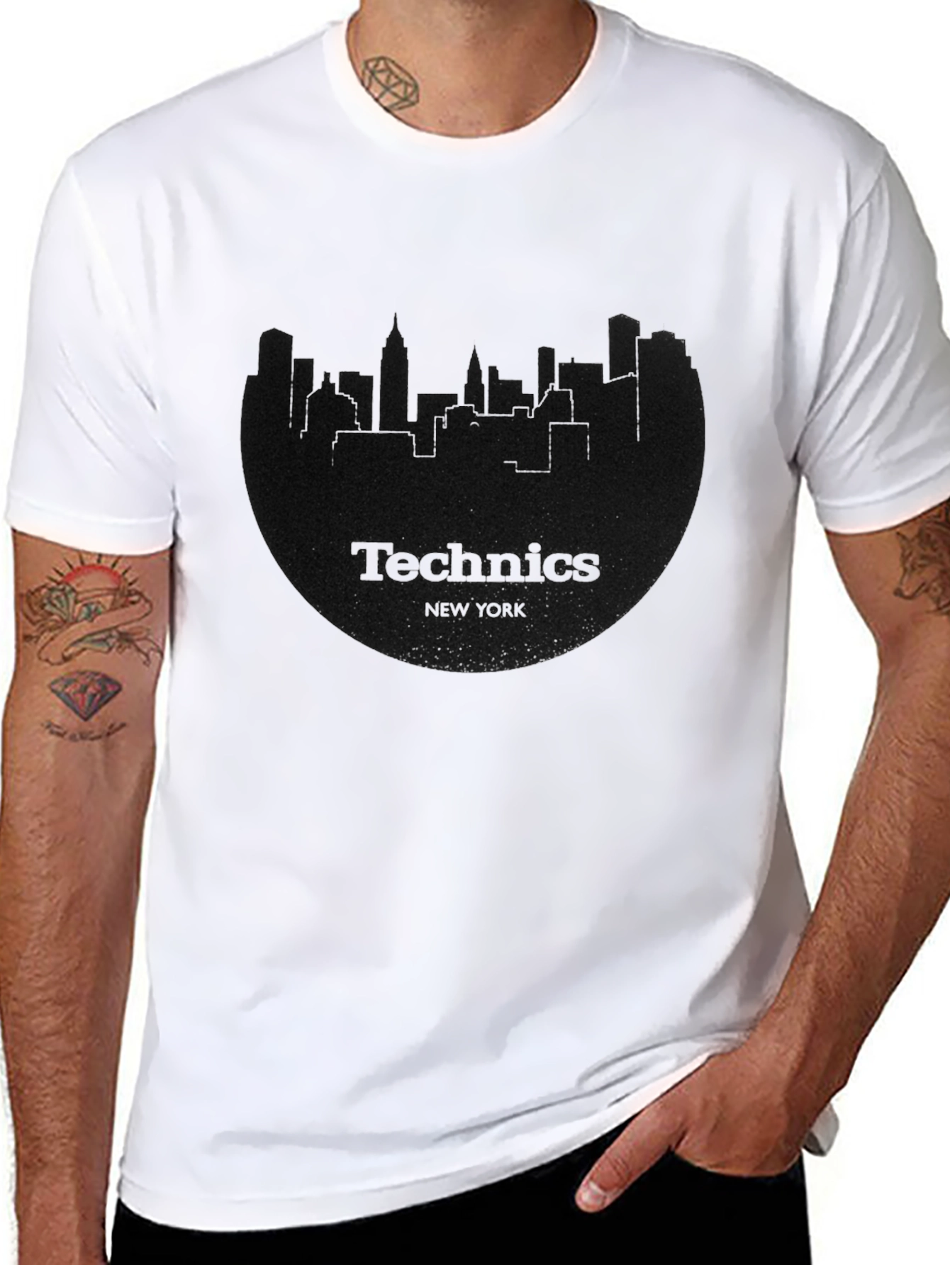 Technics Cityscape Black T-Shirt