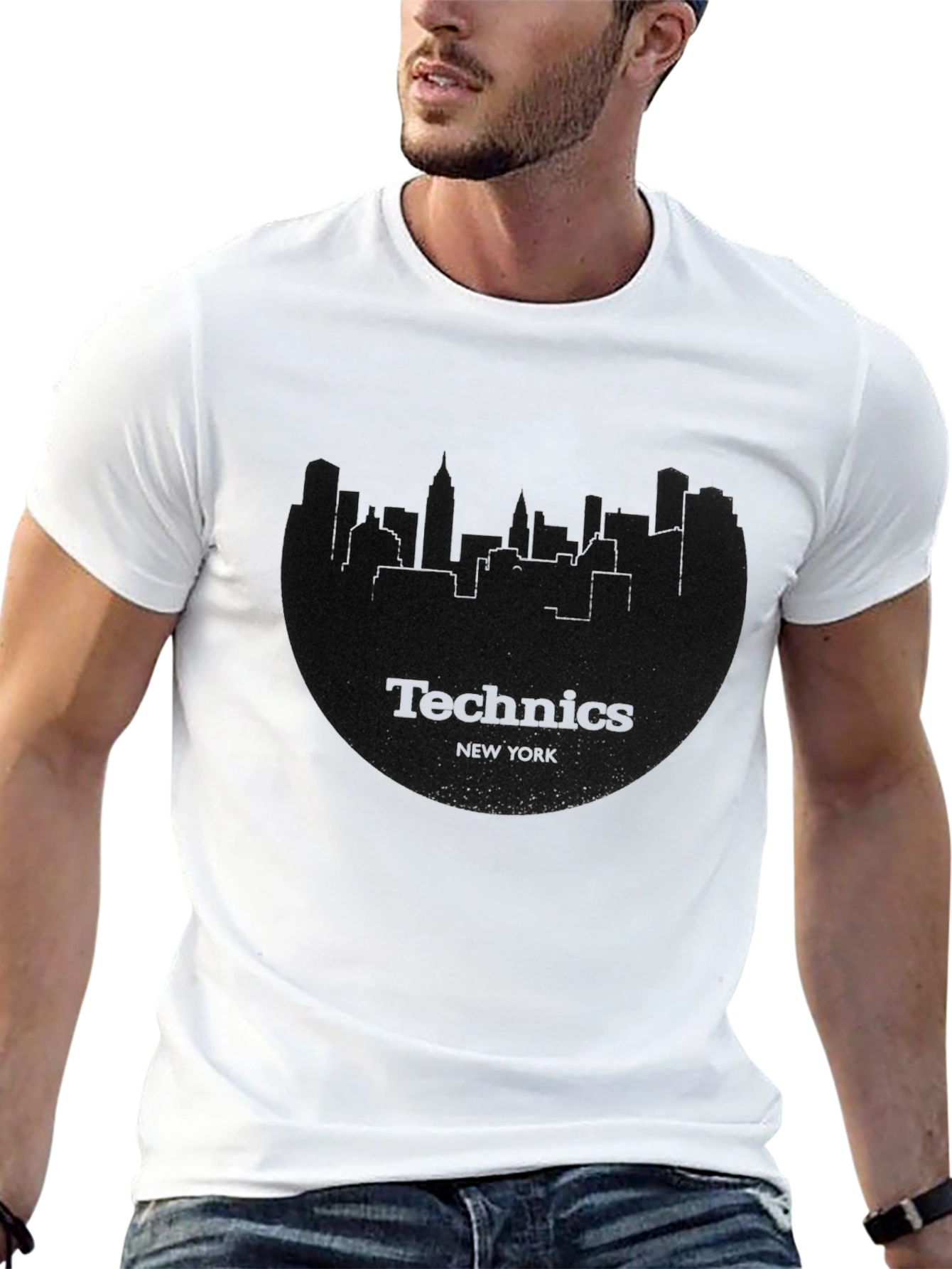 Technics Cityscape Black T-Shirt