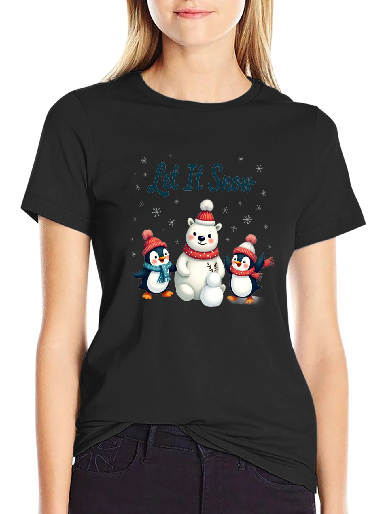 Festive Winter Graphic Tee - Let It Snow!