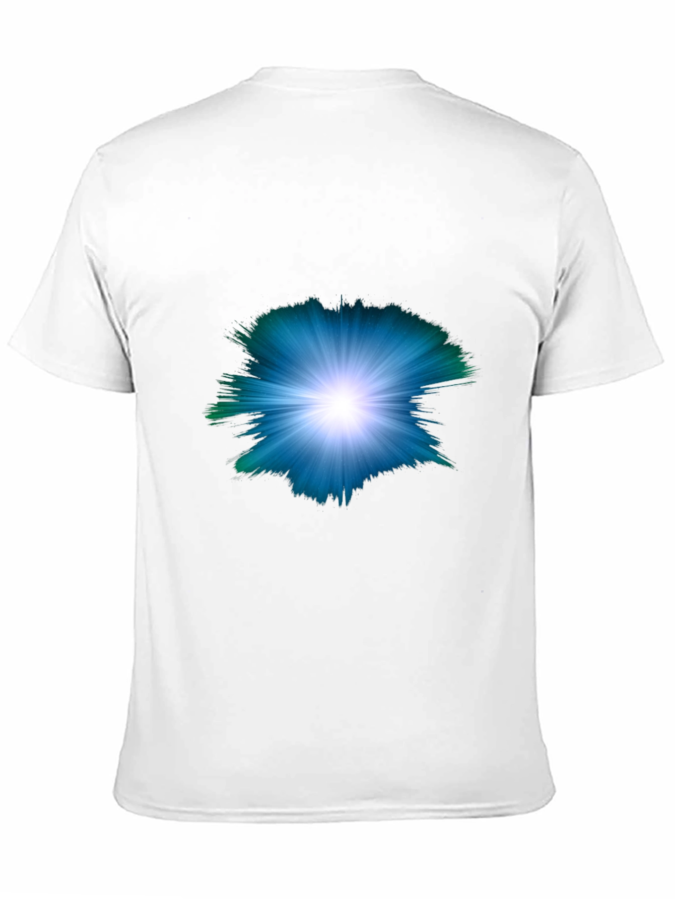 Mens Black T-shirt with Abstract Light Burst Design