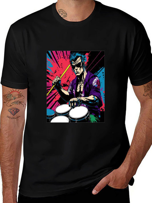 Drummer Graphic Tee - Rock and Roll Style