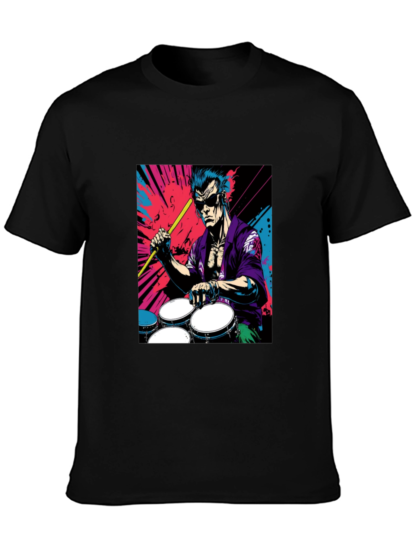 Drummer Graphic Tee - Rock and Roll Style