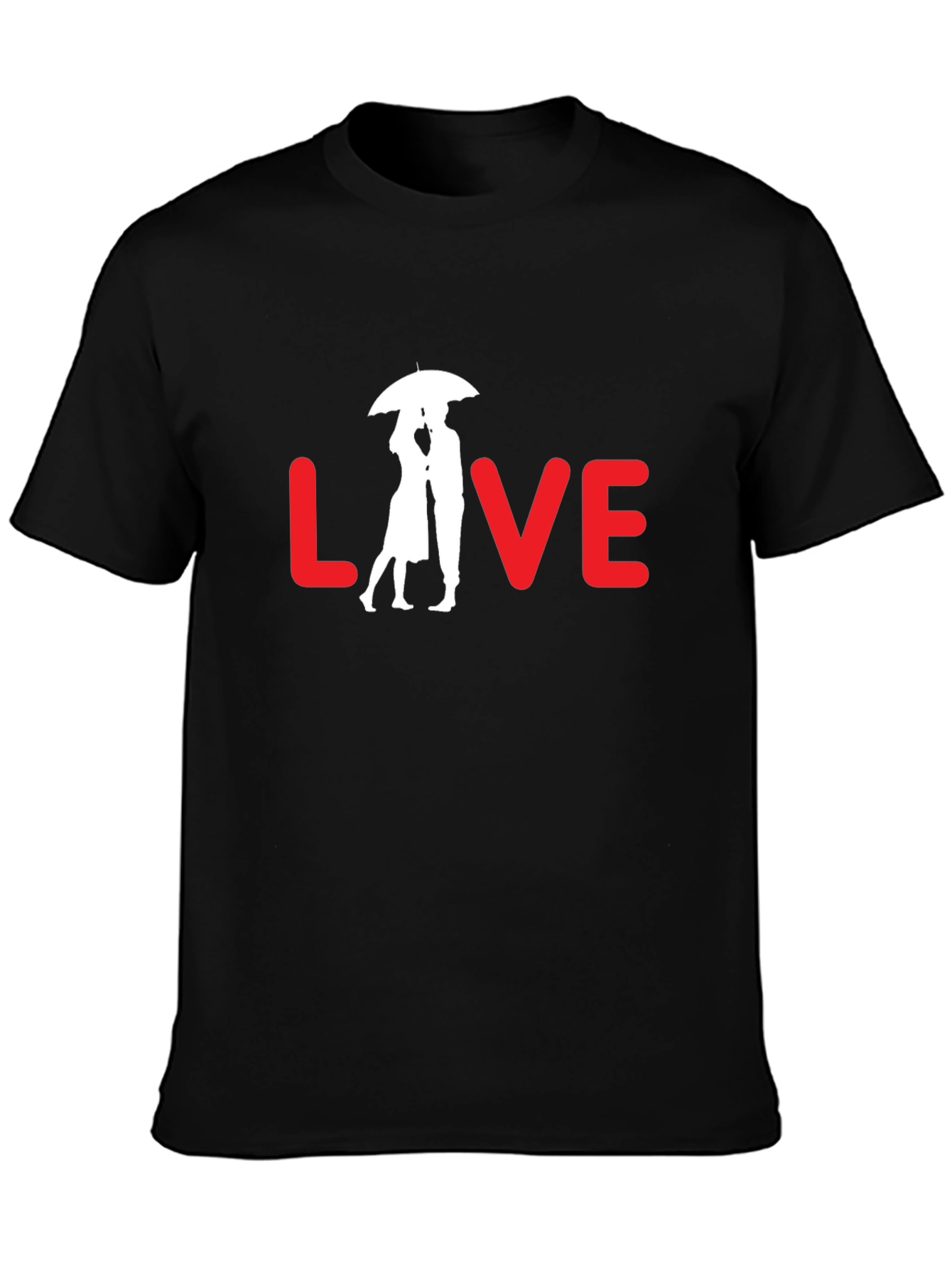 Love Couple Under Umbrella Graphic Tee