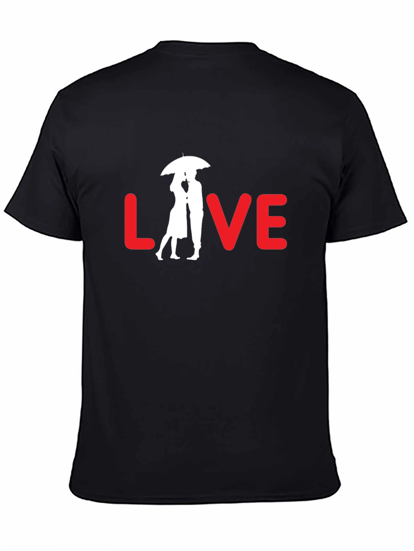 Love Couple Under Umbrella Graphic Tee