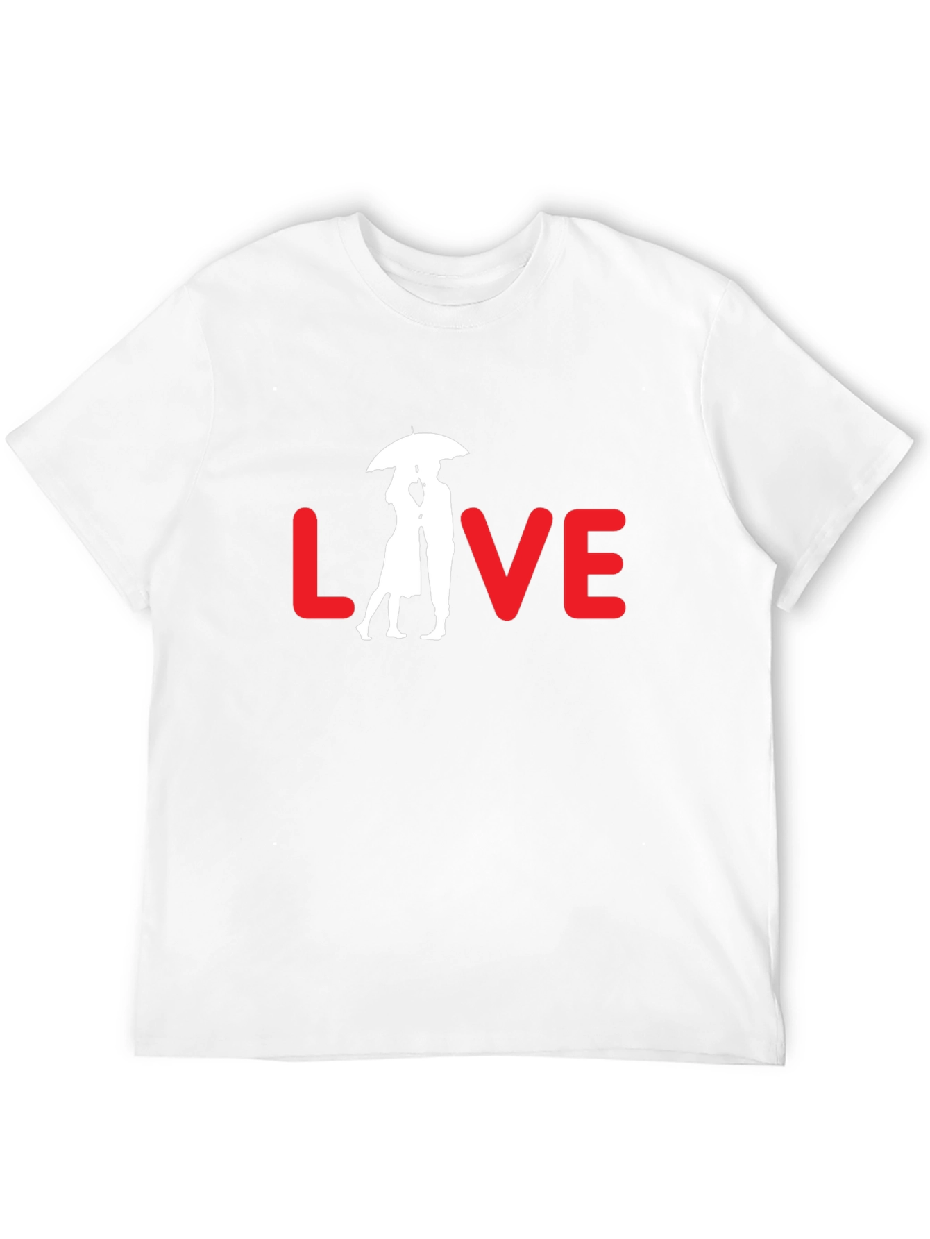 Love Couple Under Umbrella Graphic Tee