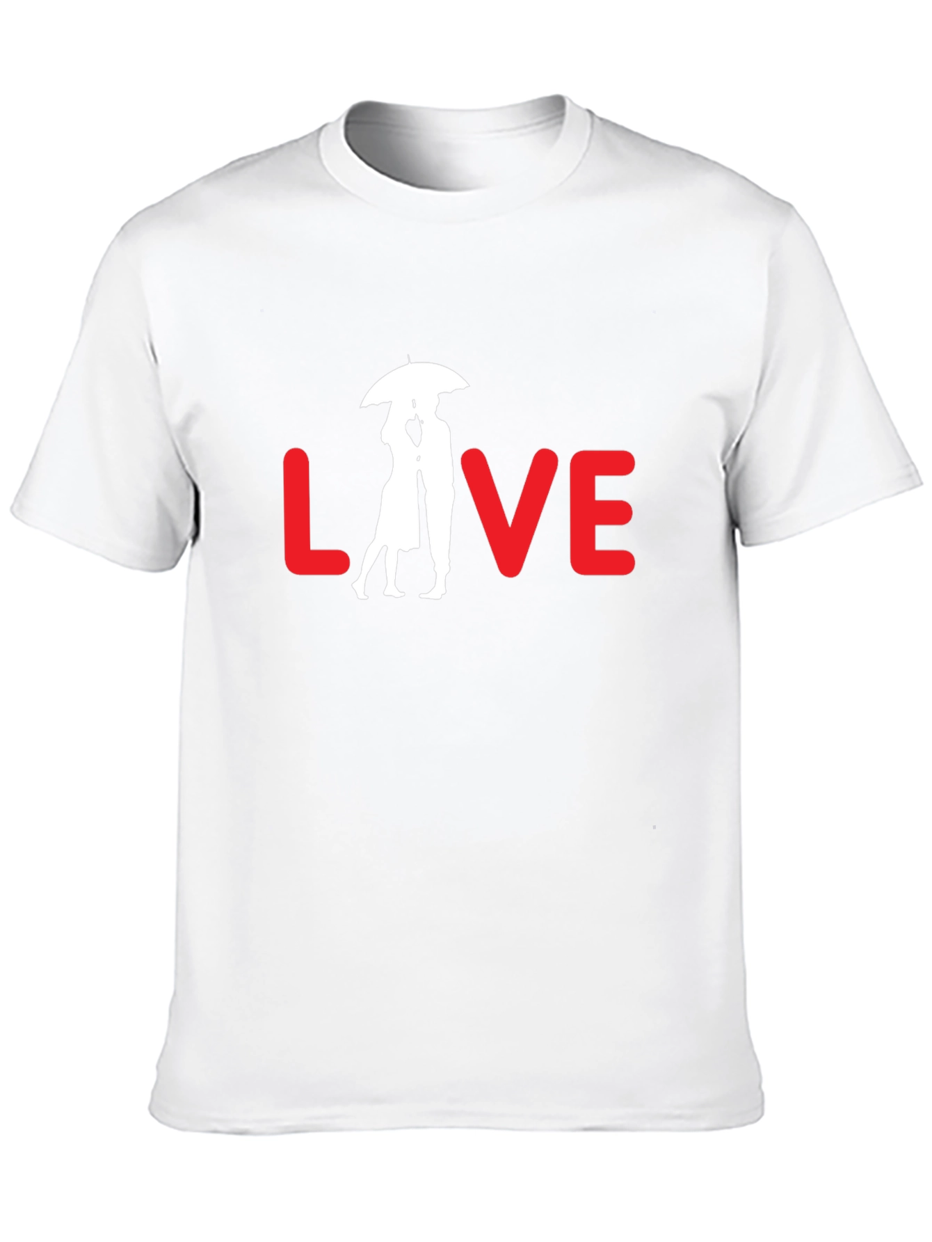 Love Couple Under Umbrella Graphic Tee