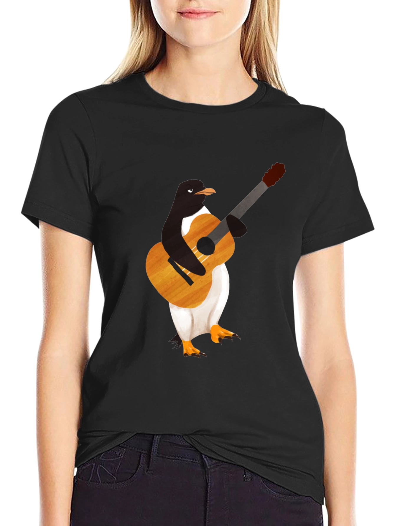 Penguin Guitar Player T-Shirt - Cool Graphic Tee