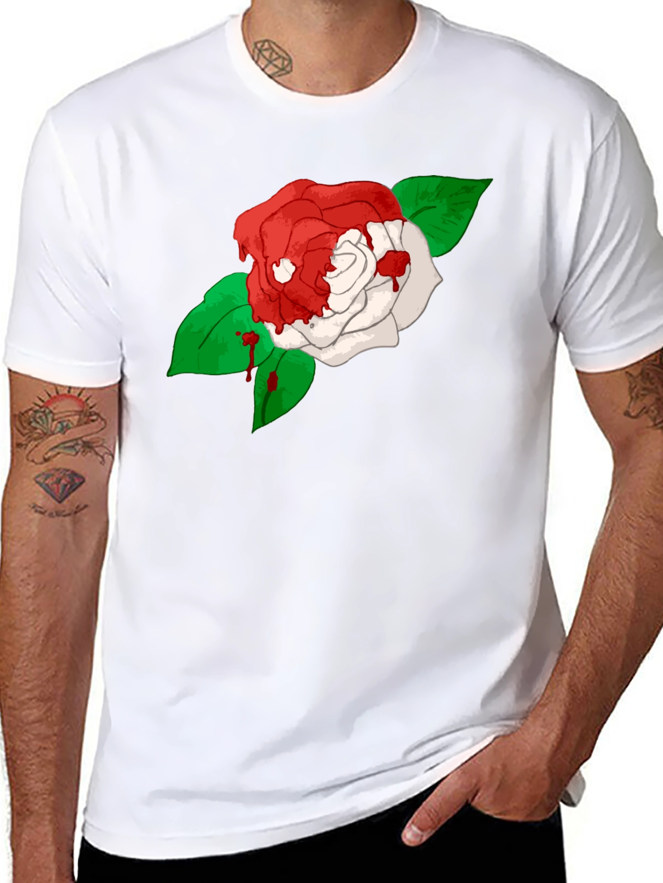 Bleeding Rose Black T-Shirt
