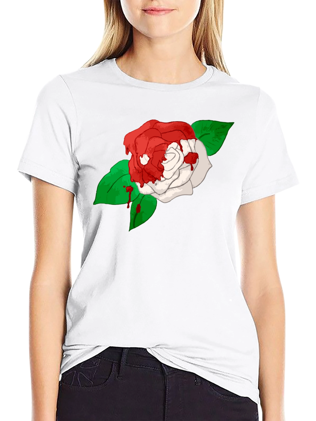 Bleeding Rose Black T-Shirt