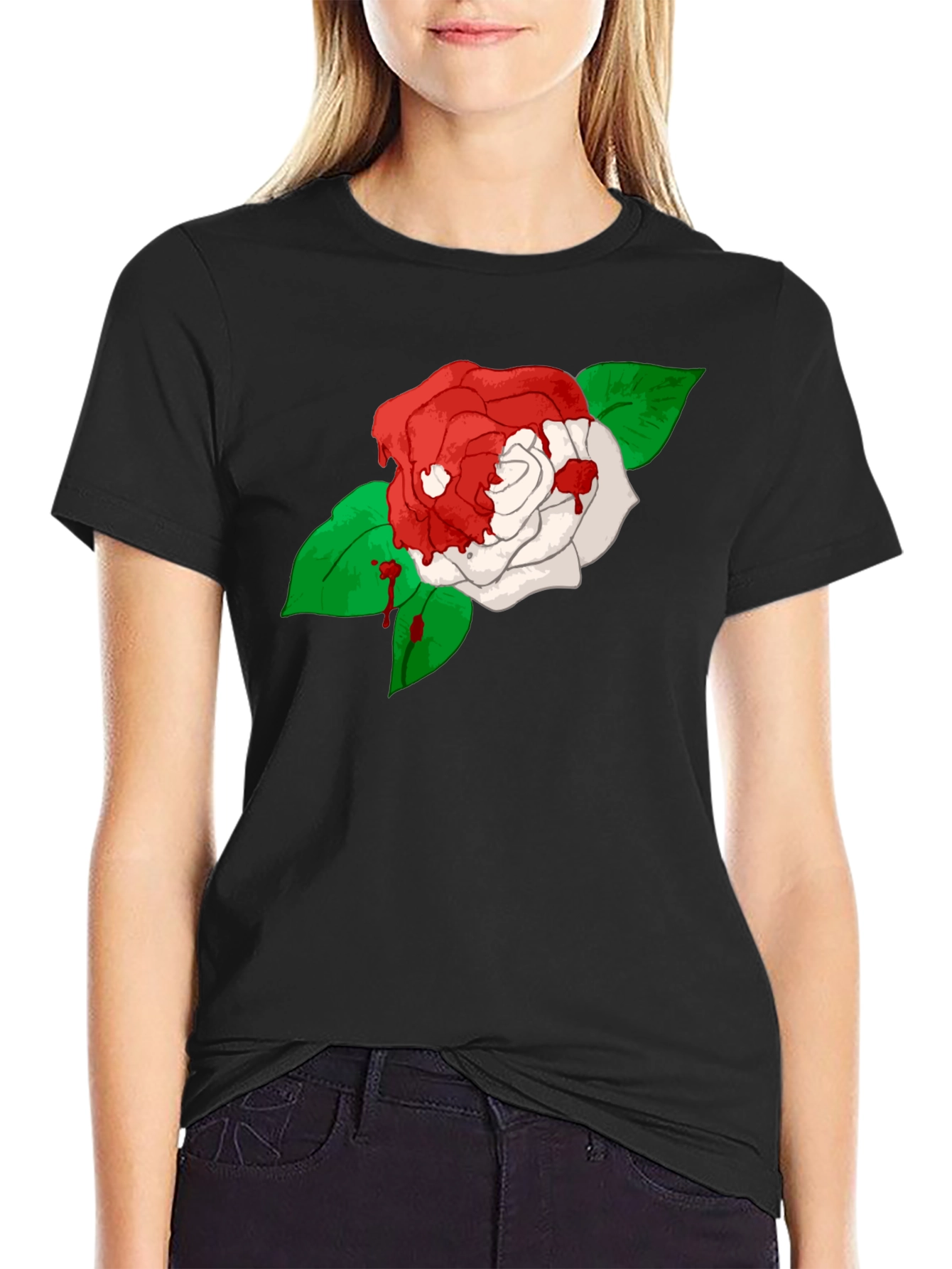 Bleeding Rose Black T-Shirt