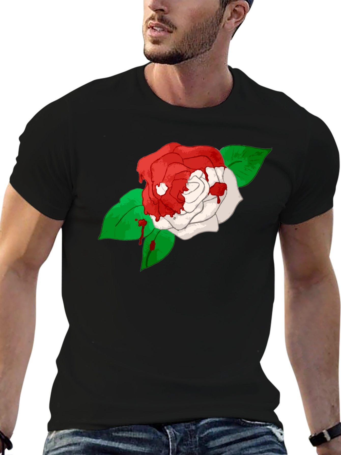 Bleeding Rose Black T-Shirt
