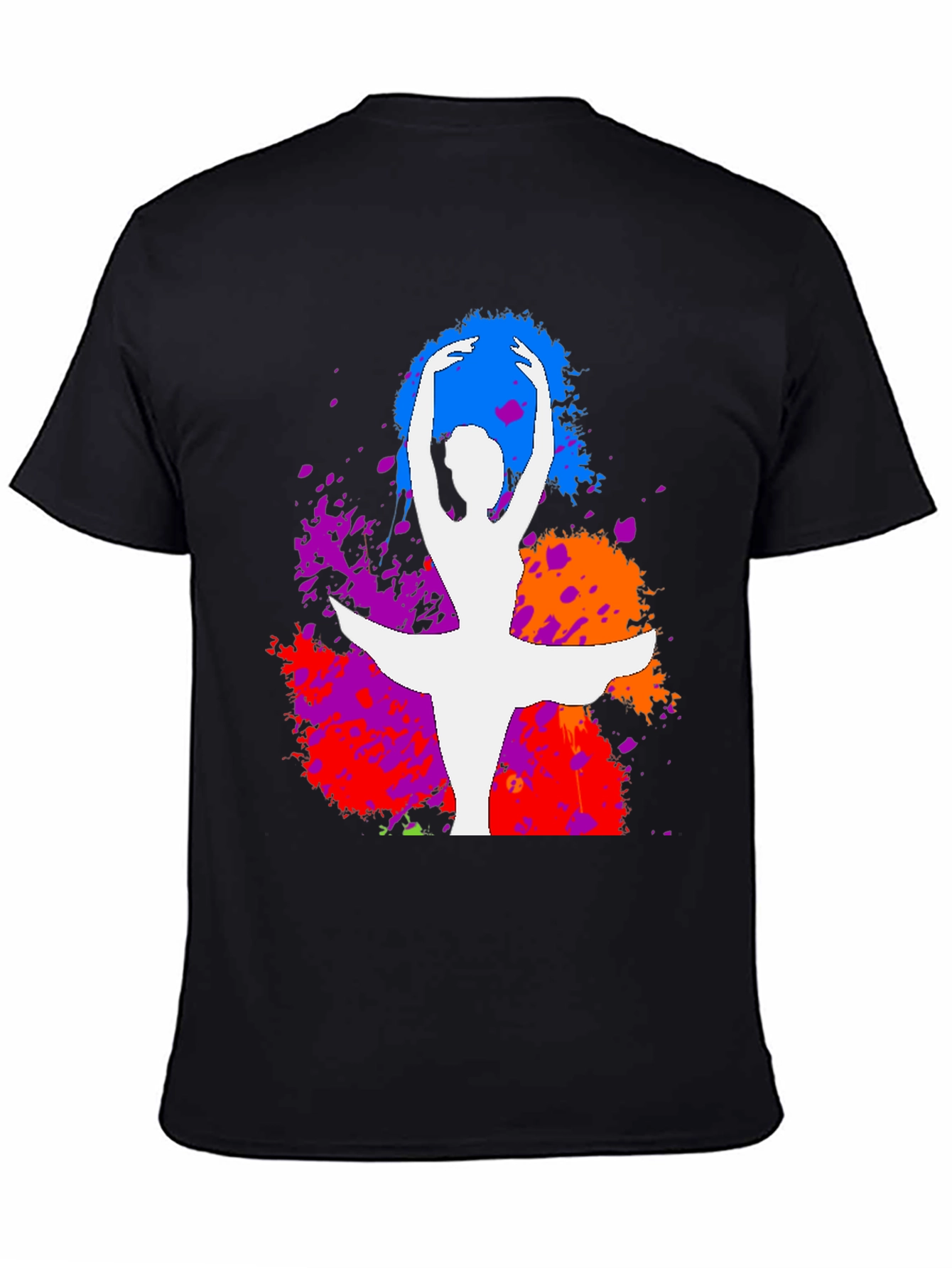 Ballet Dancer Splatter Graphic Tee - Stylish Artistic Design