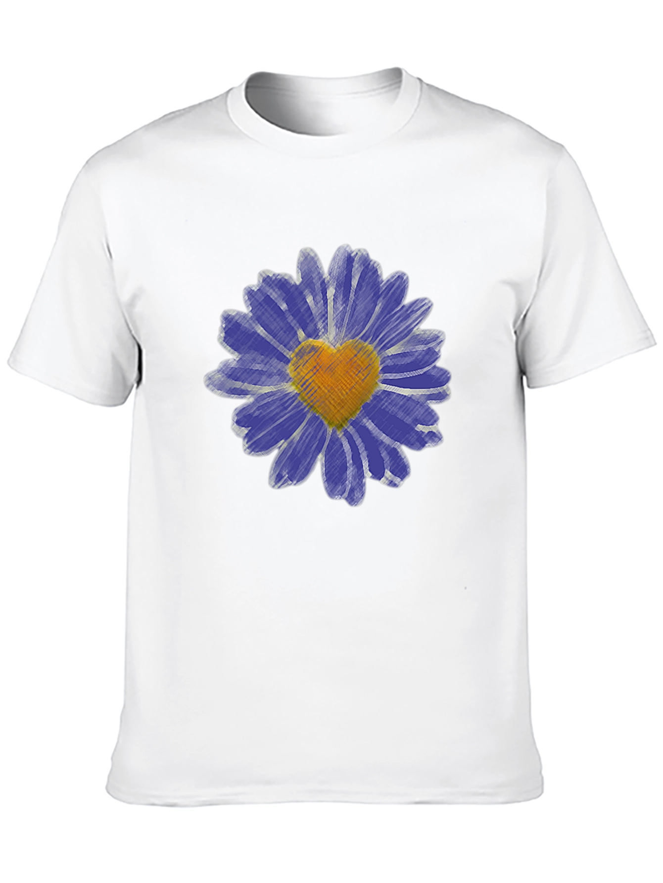 Heart Daisy Graphic T-Shirt - Mens Black Tee