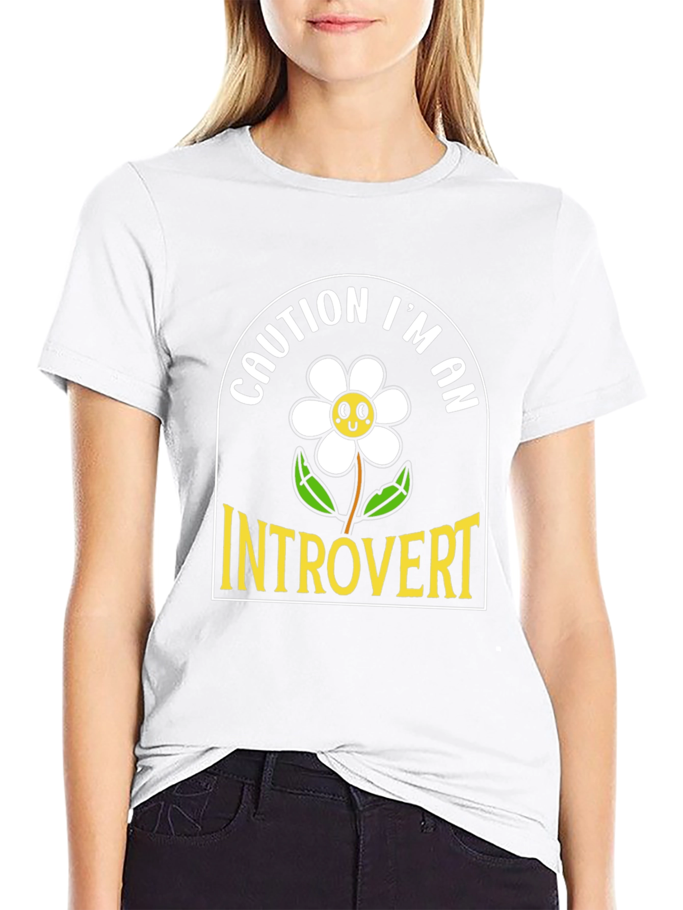 Caution Introvert Graphic Tee - Black Unisex T-Shirt