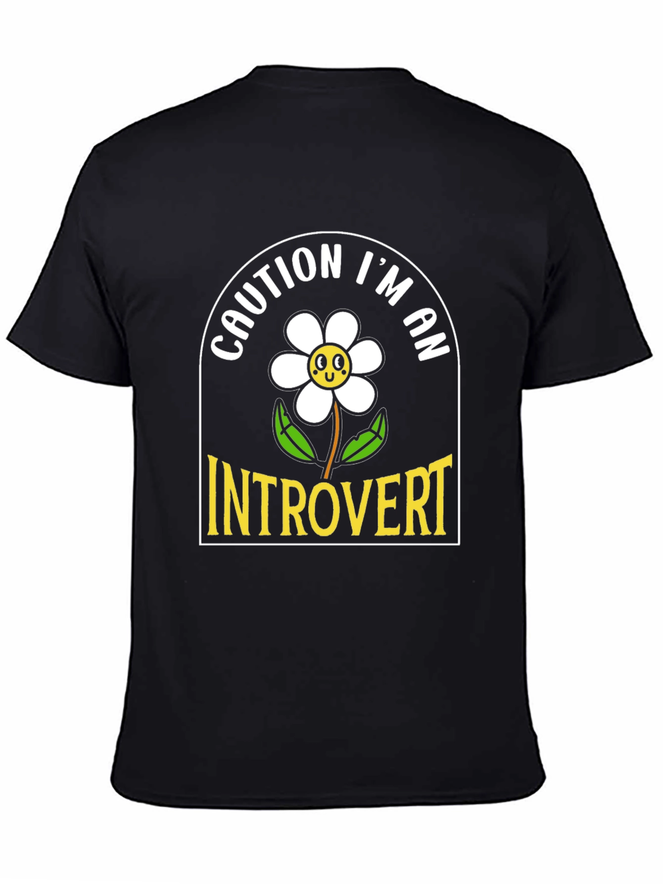 Caution Introvert Graphic Tee - Black Unisex T-Shirt