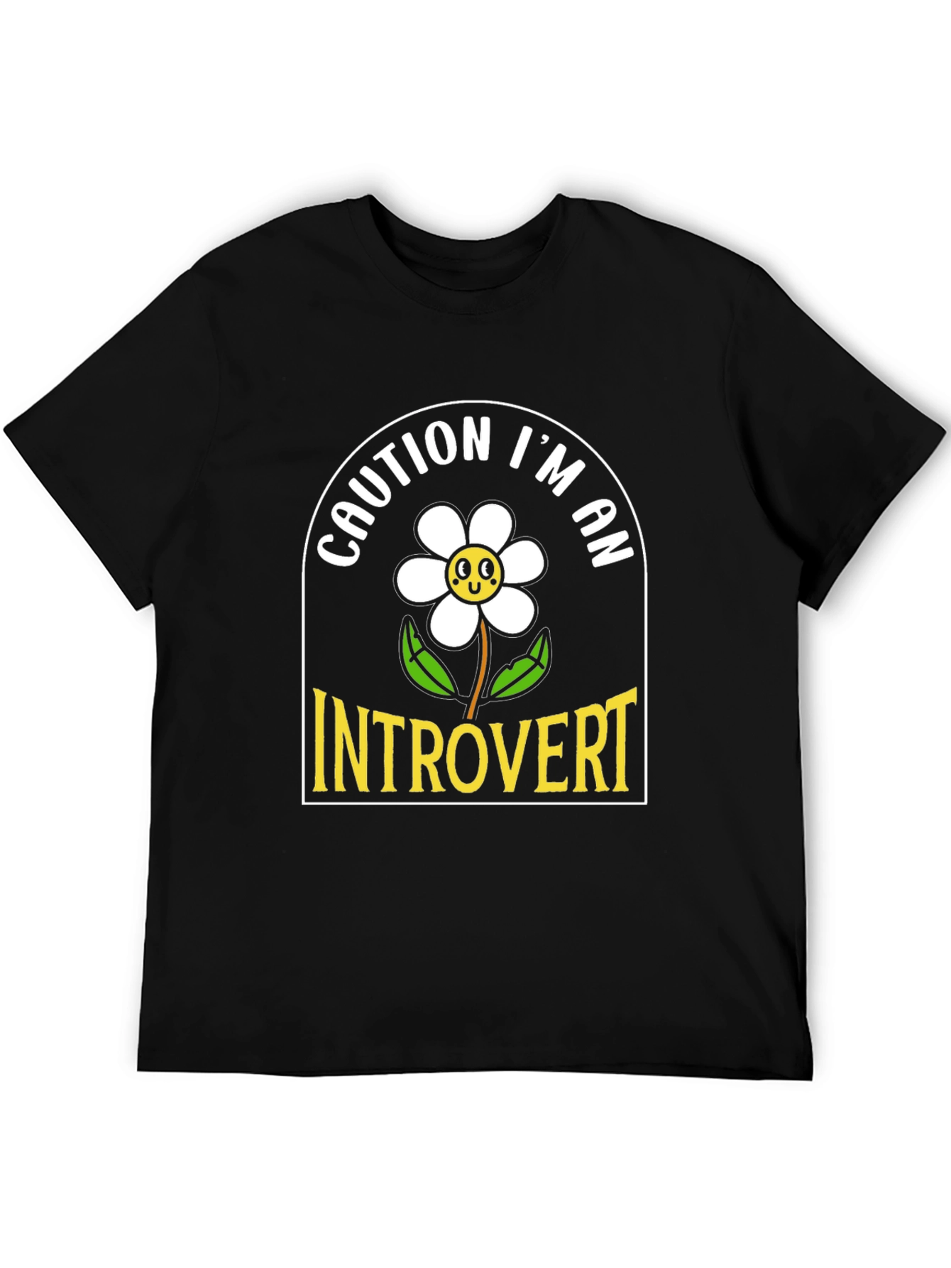 Caution Introvert Graphic Tee - Black Unisex T-Shirt