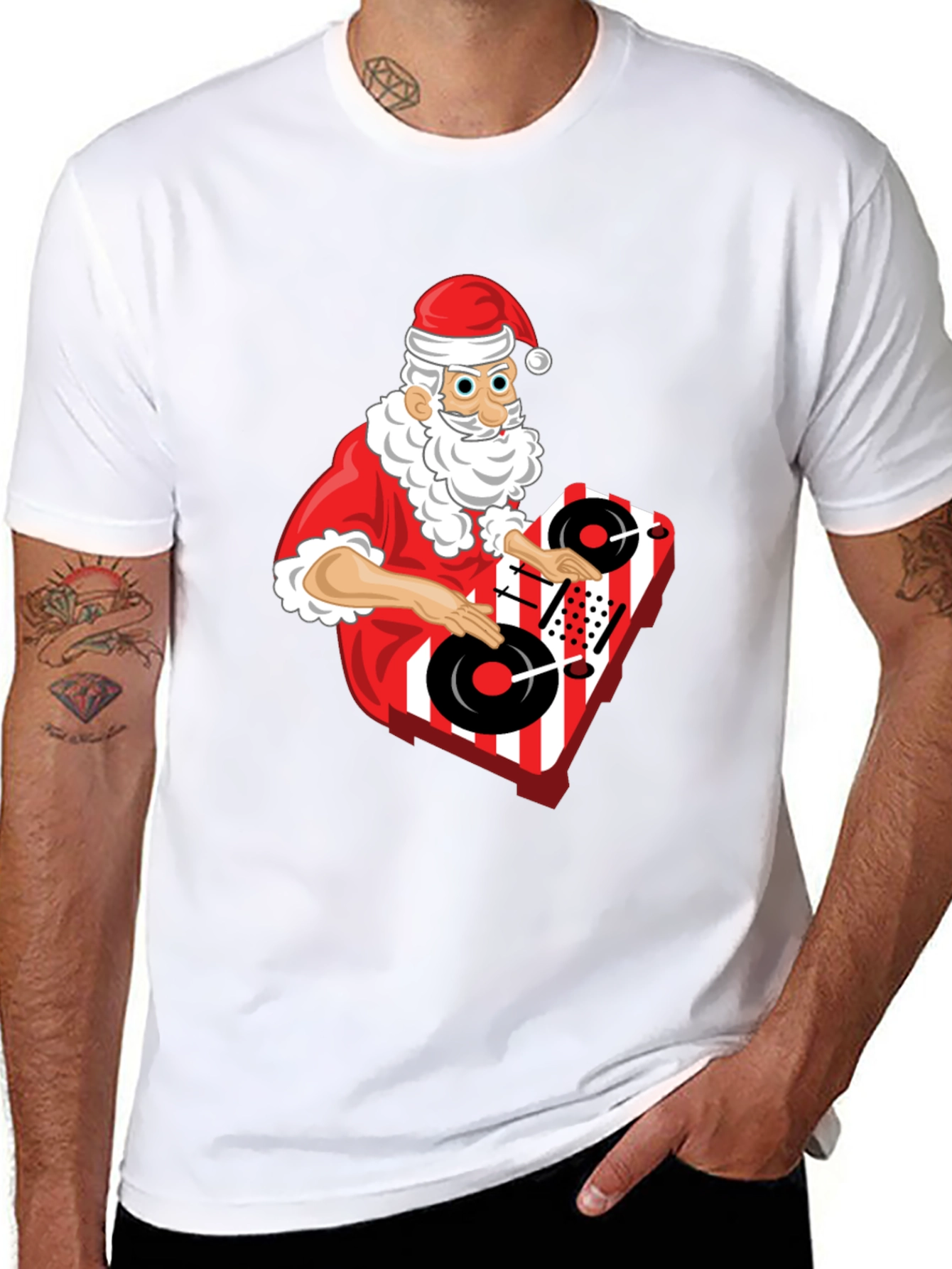 DJ Santa T-Shirt - Holiday Turntable Tee