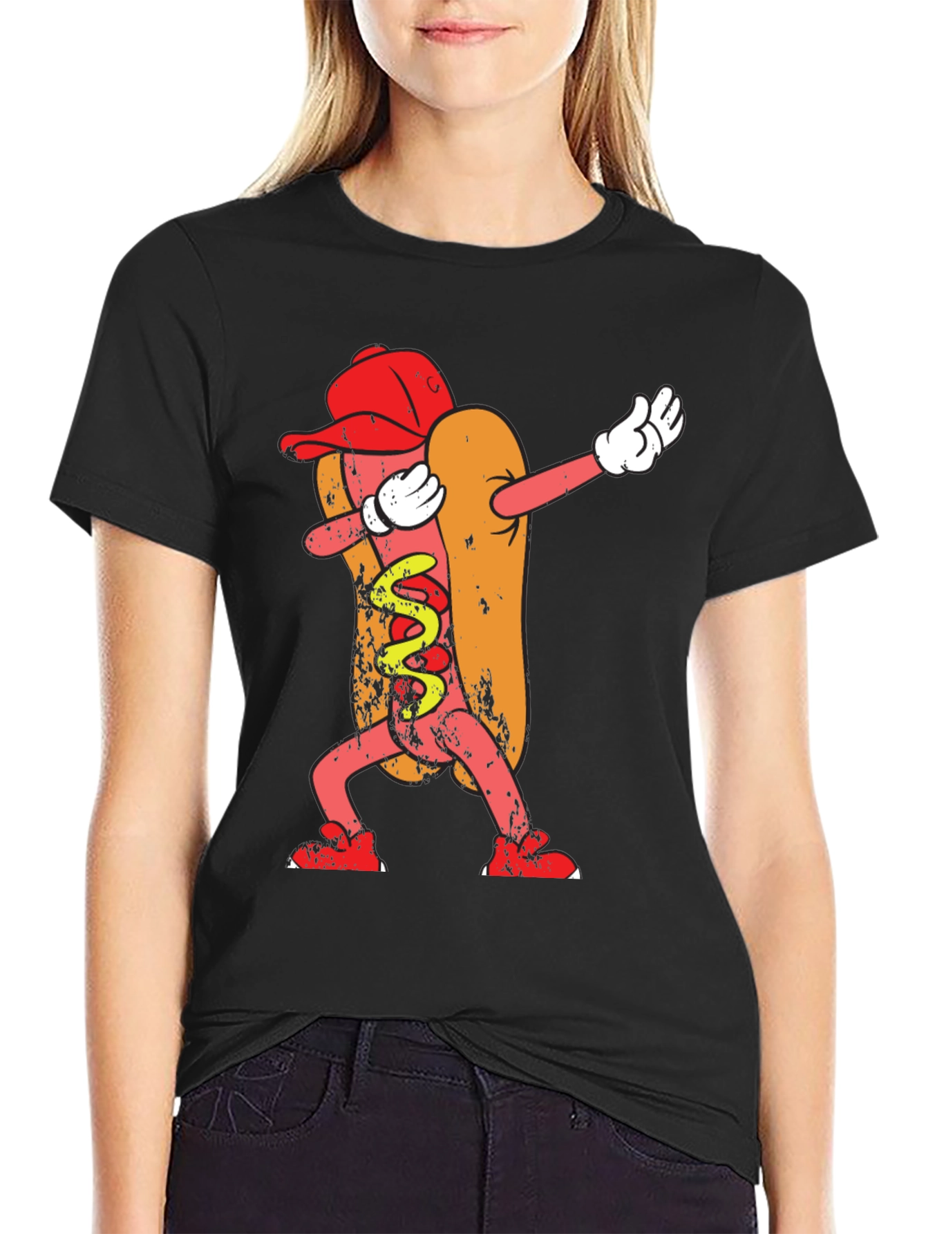 Dabbing Hot Dog Graphic Tee