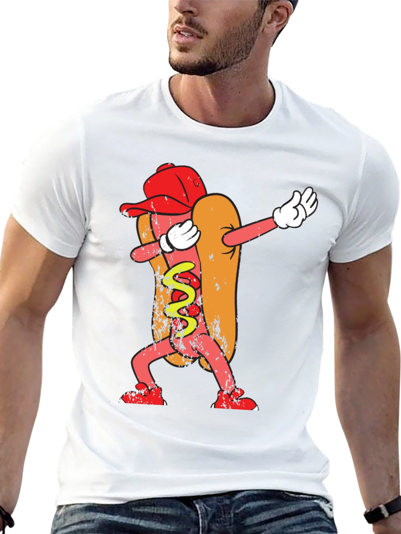 Dabbing Hot Dog Graphic Tee