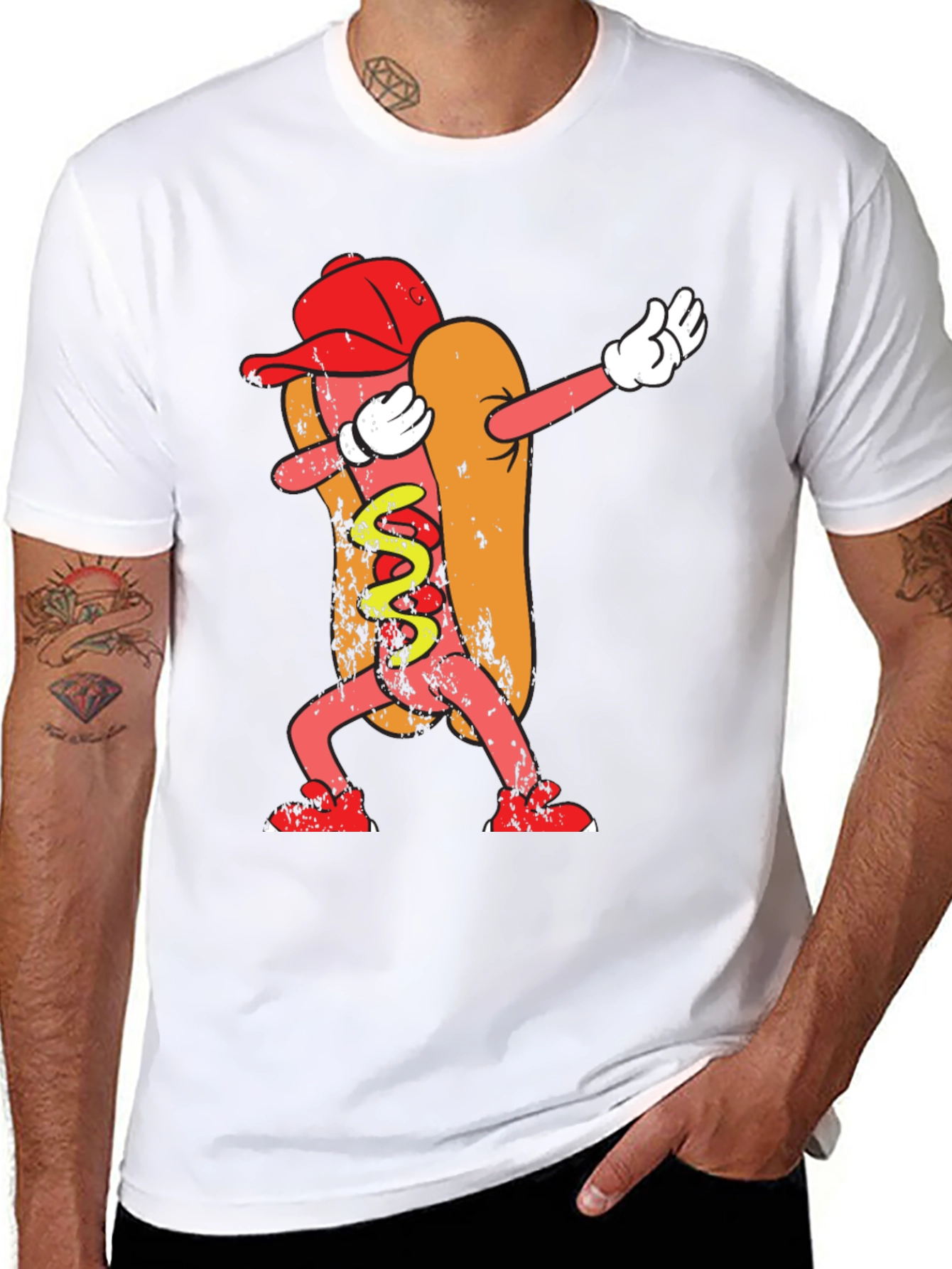 Dabbing Hot Dog Graphic Tee