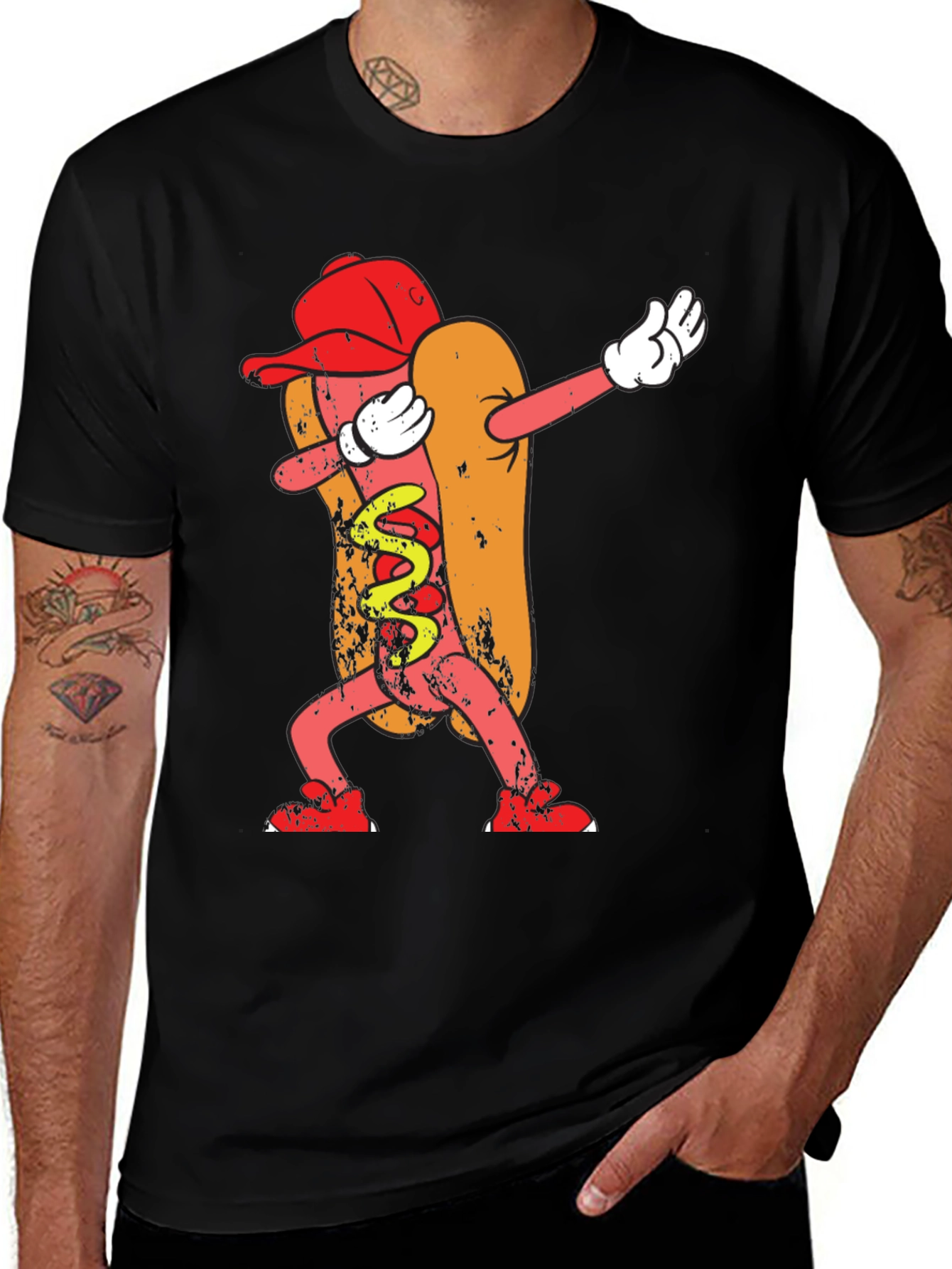Dabbing Hot Dog Graphic Tee