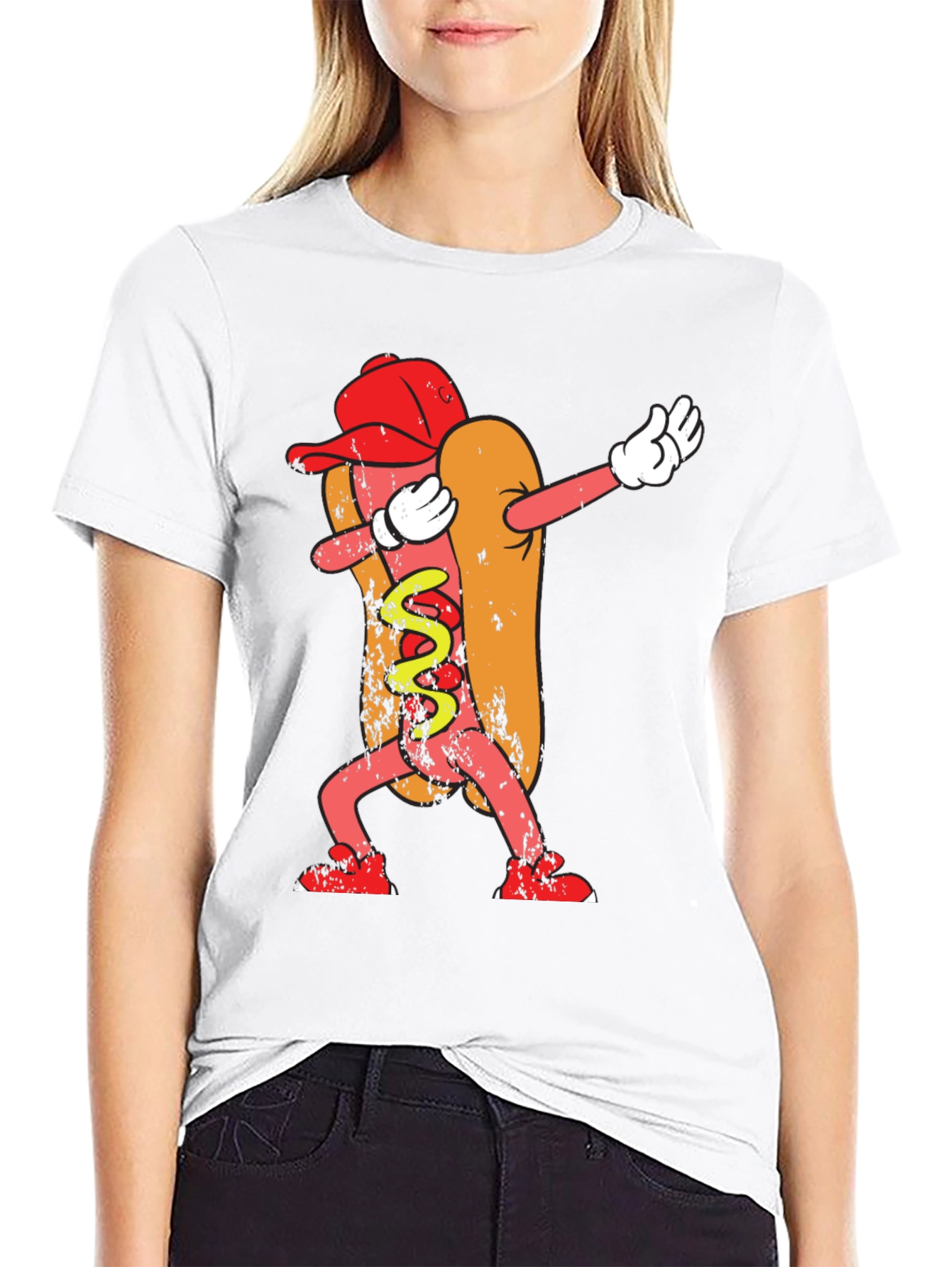 Dabbing Hot Dog Graphic Tee