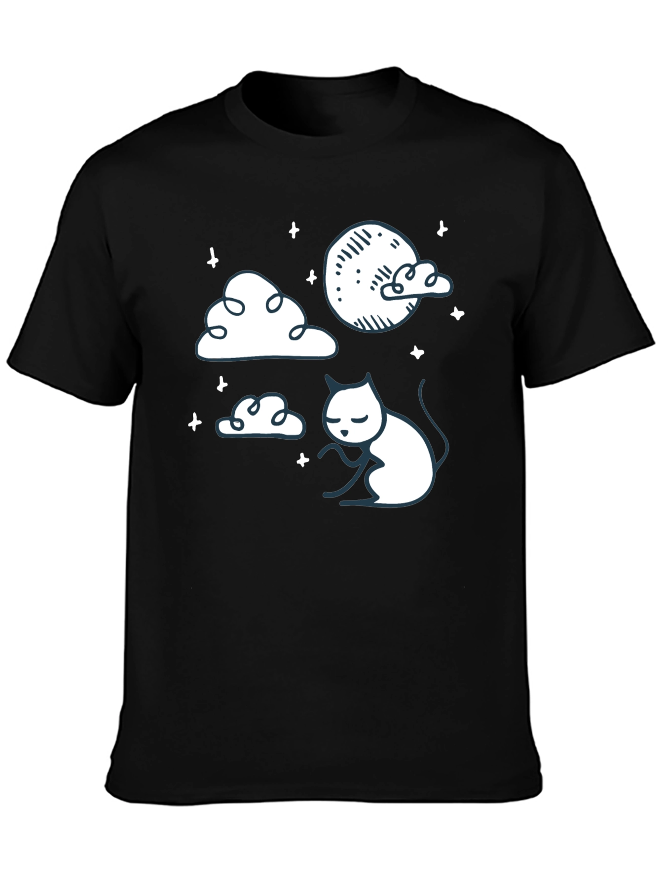Dreamy Cat Graphic Tee - Soft Cotton Comfort
