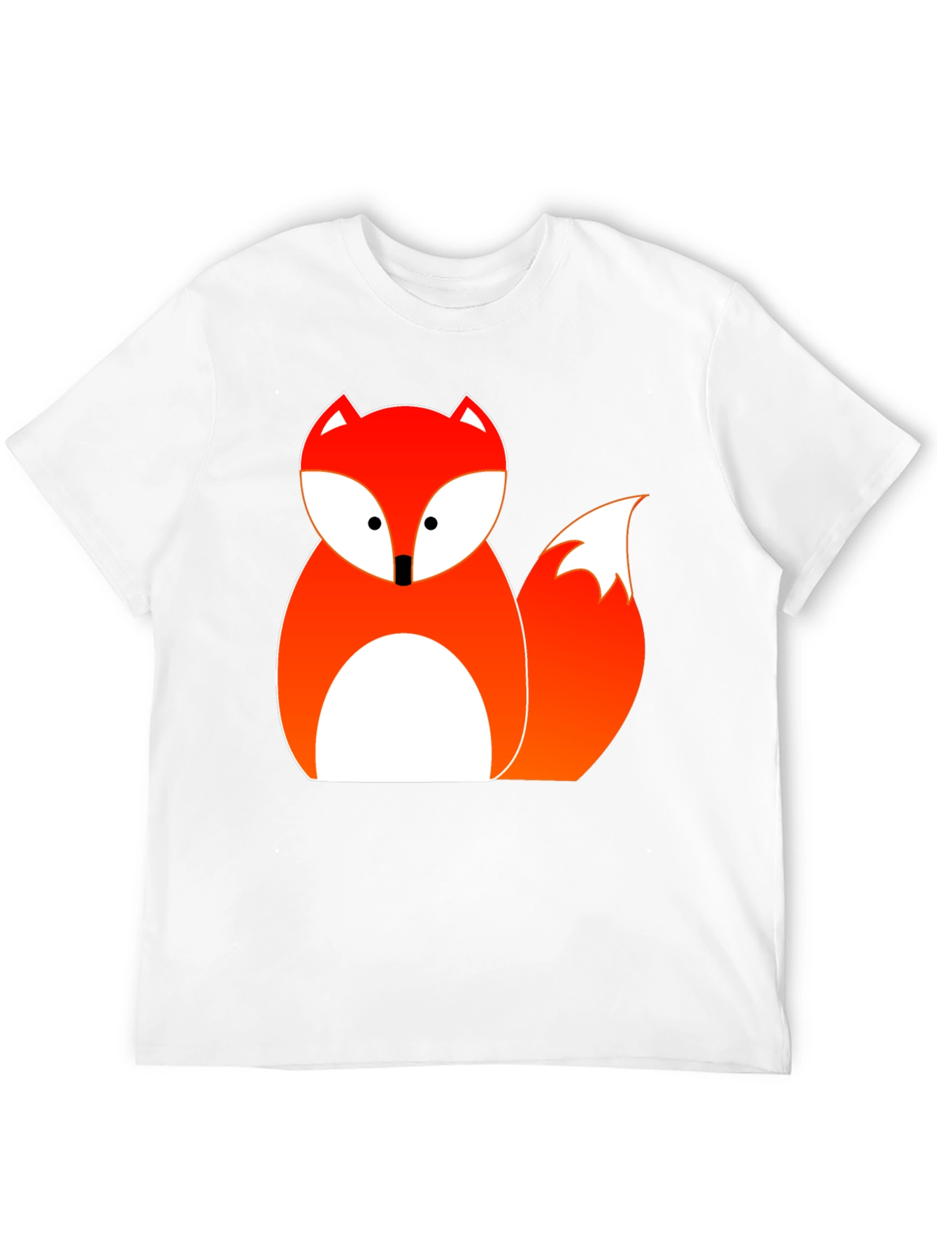 Cute Fox Graphic Tee - Black Cotton Blend T-Shirt