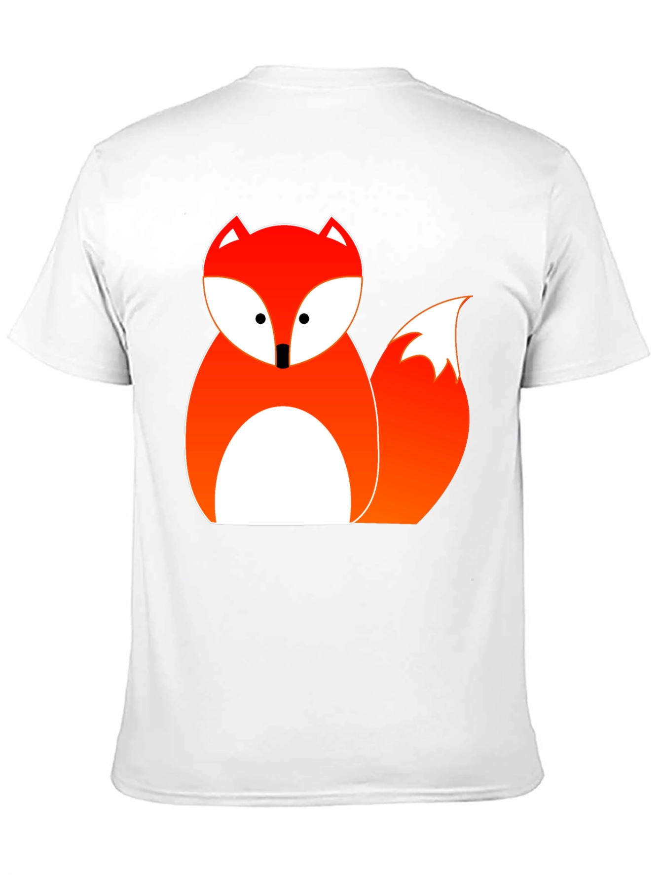 Cute Fox Graphic Tee - Black Cotton Blend T-Shirt