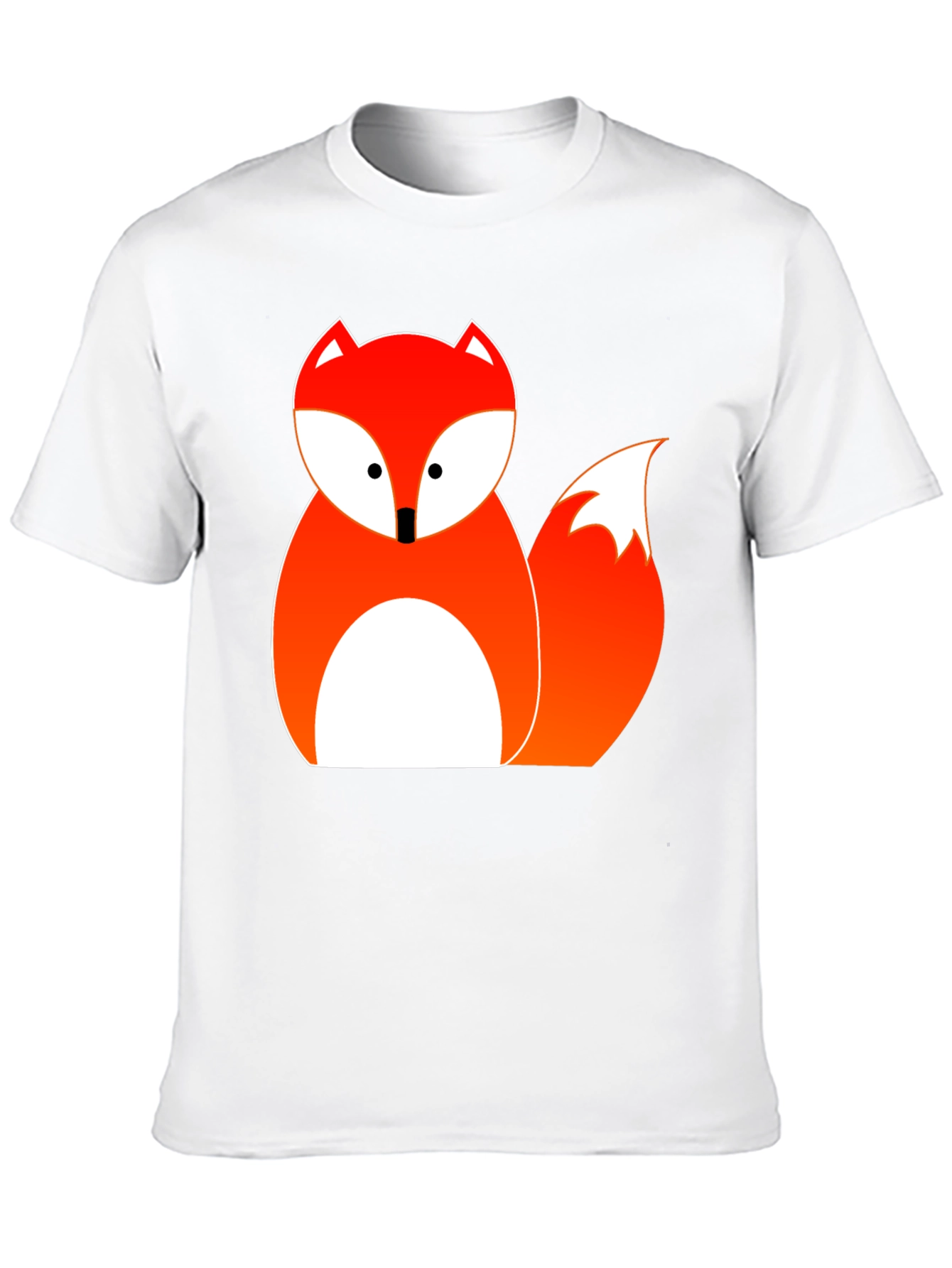 Cute Fox Graphic Tee - Black Cotton Blend T-Shirt