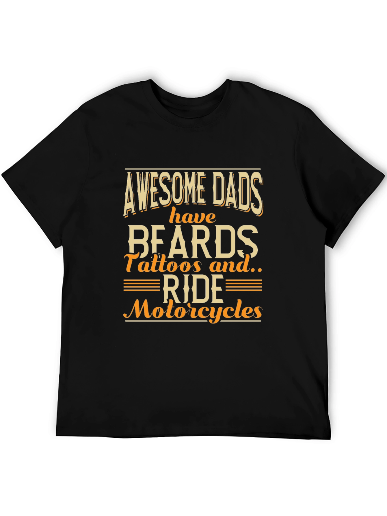 Awesome Dads T-Shirt - Beards Tattoos Motorcycles