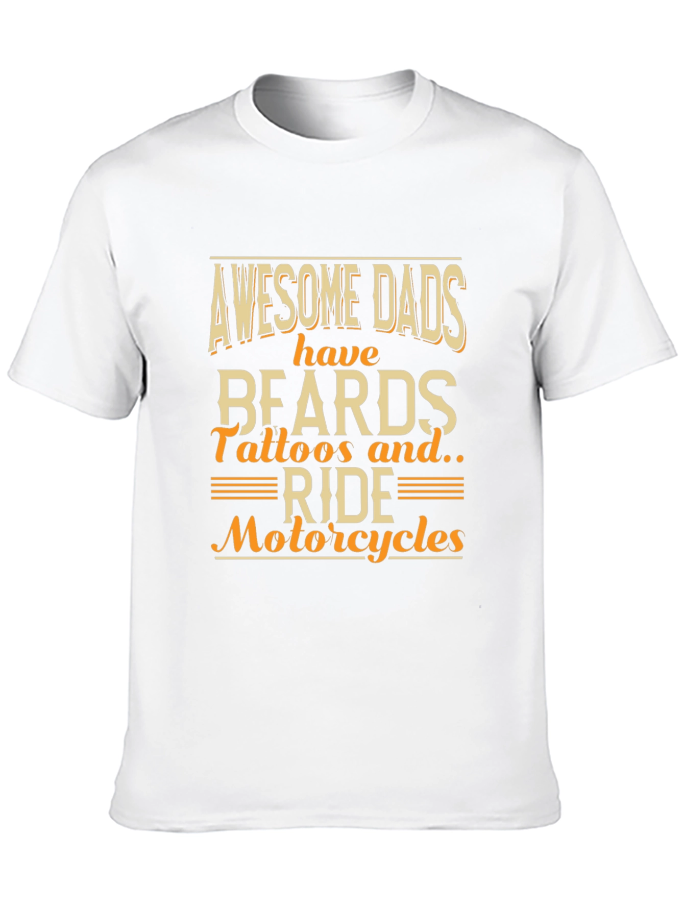 Awesome Dads T-Shirt - Beards Tattoos Motorcycles