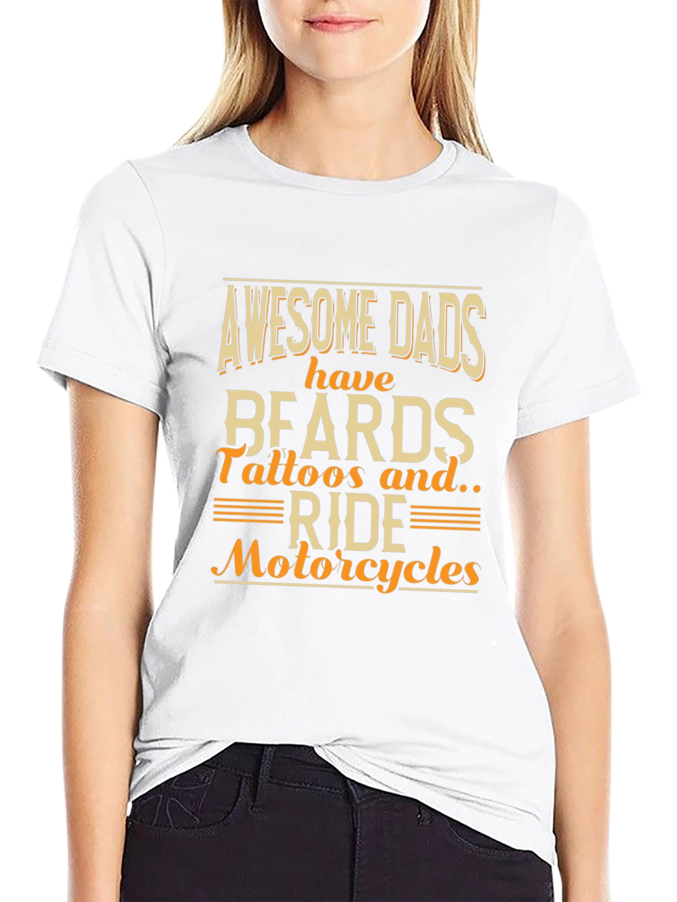 Awesome Dads T-Shirt - Beards Tattoos Motorcycles