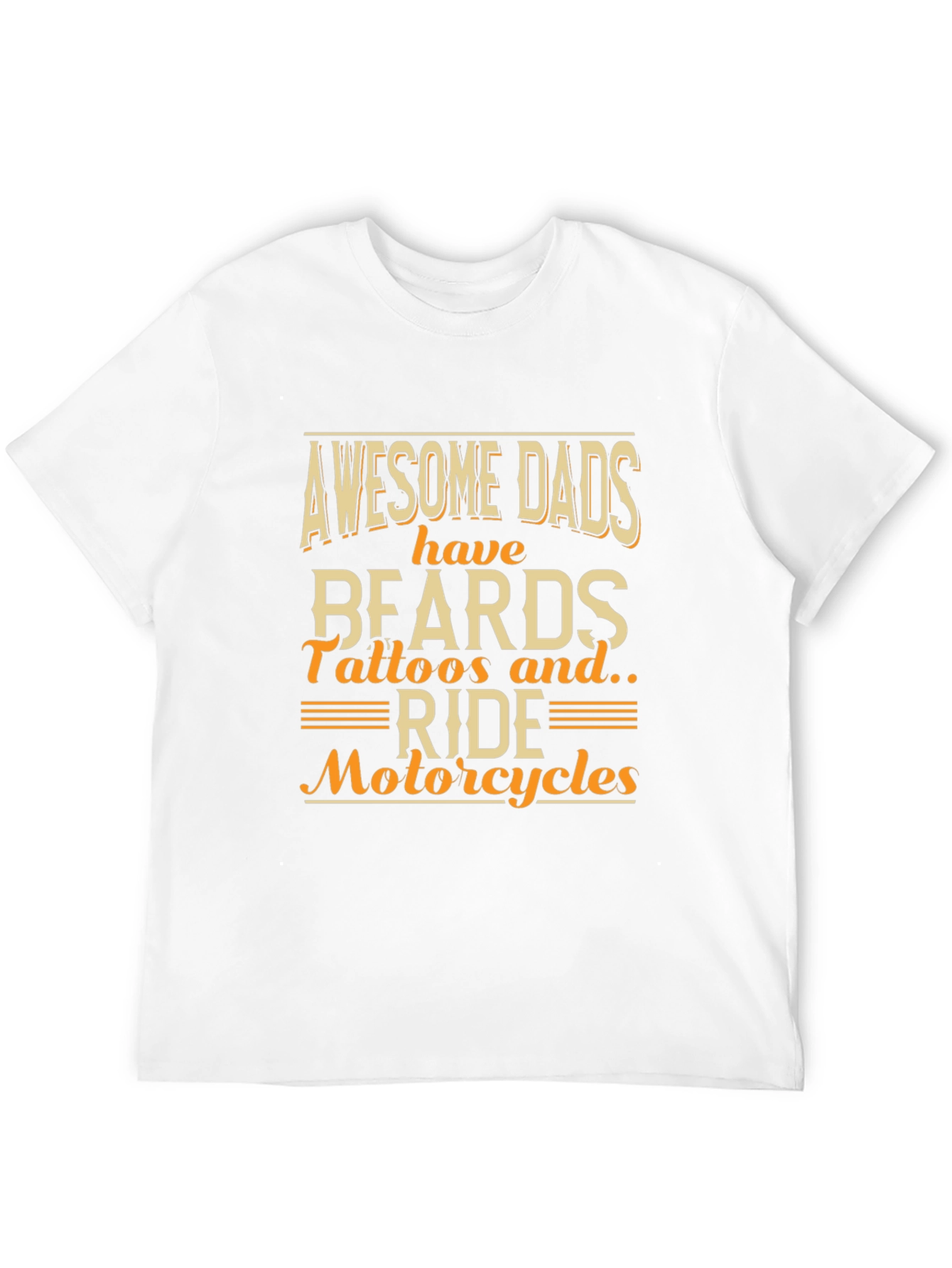 Awesome Dads T-Shirt - Beards Tattoos Motorcycles