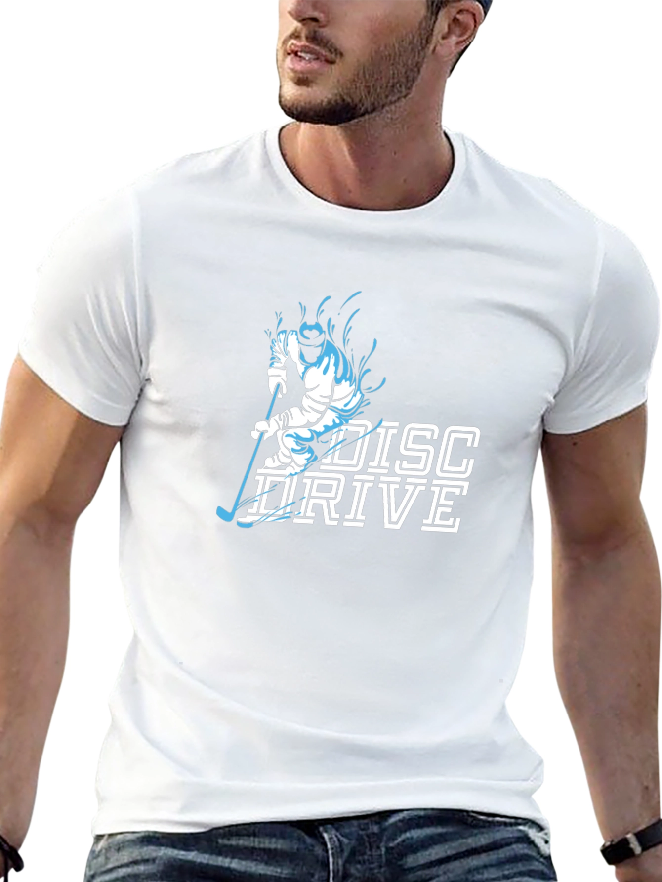 Disc Drive Hockey Graphic T-Shirt - Black