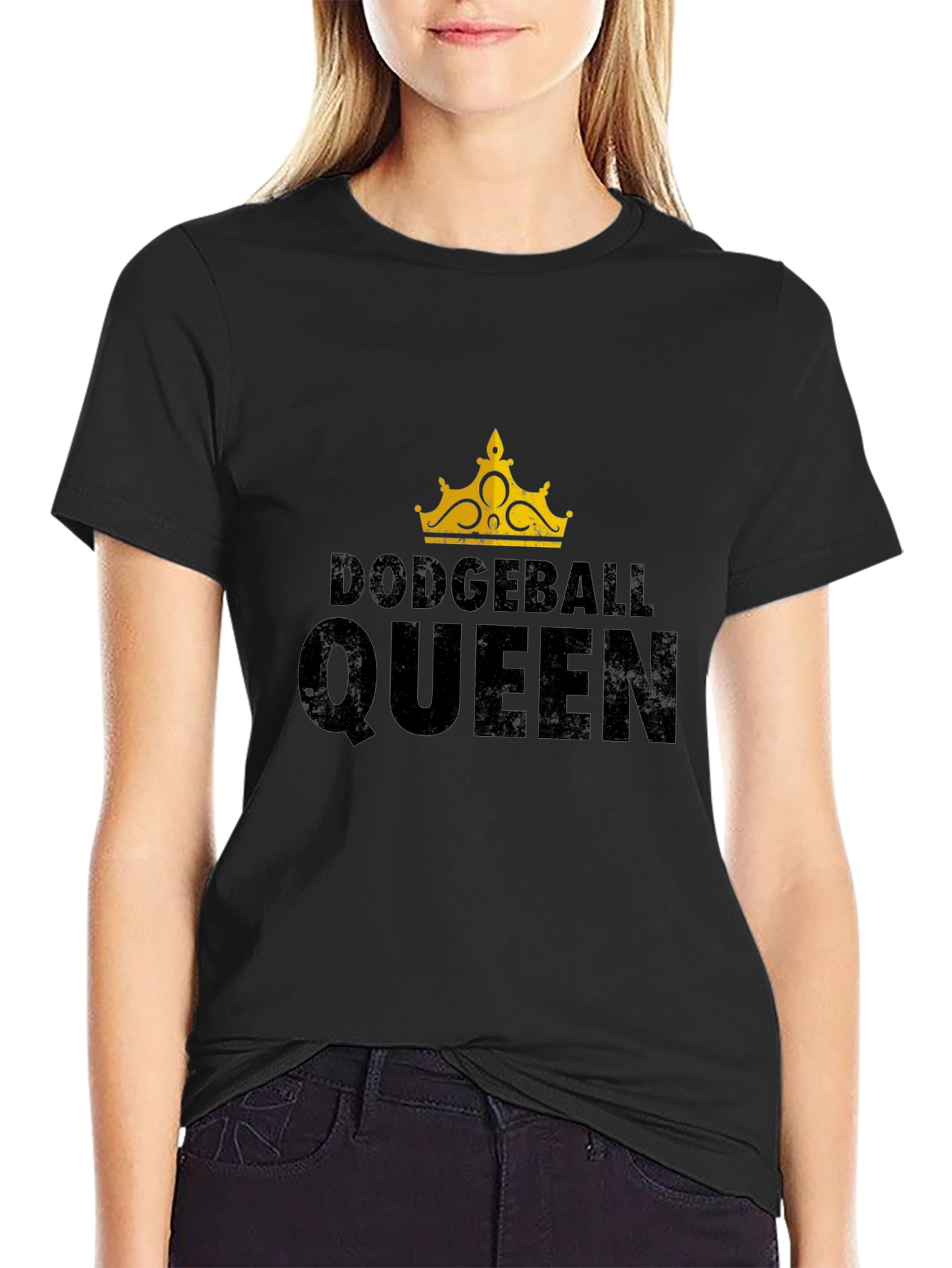 Dodgeball Queen Black Graphic T-Shirt