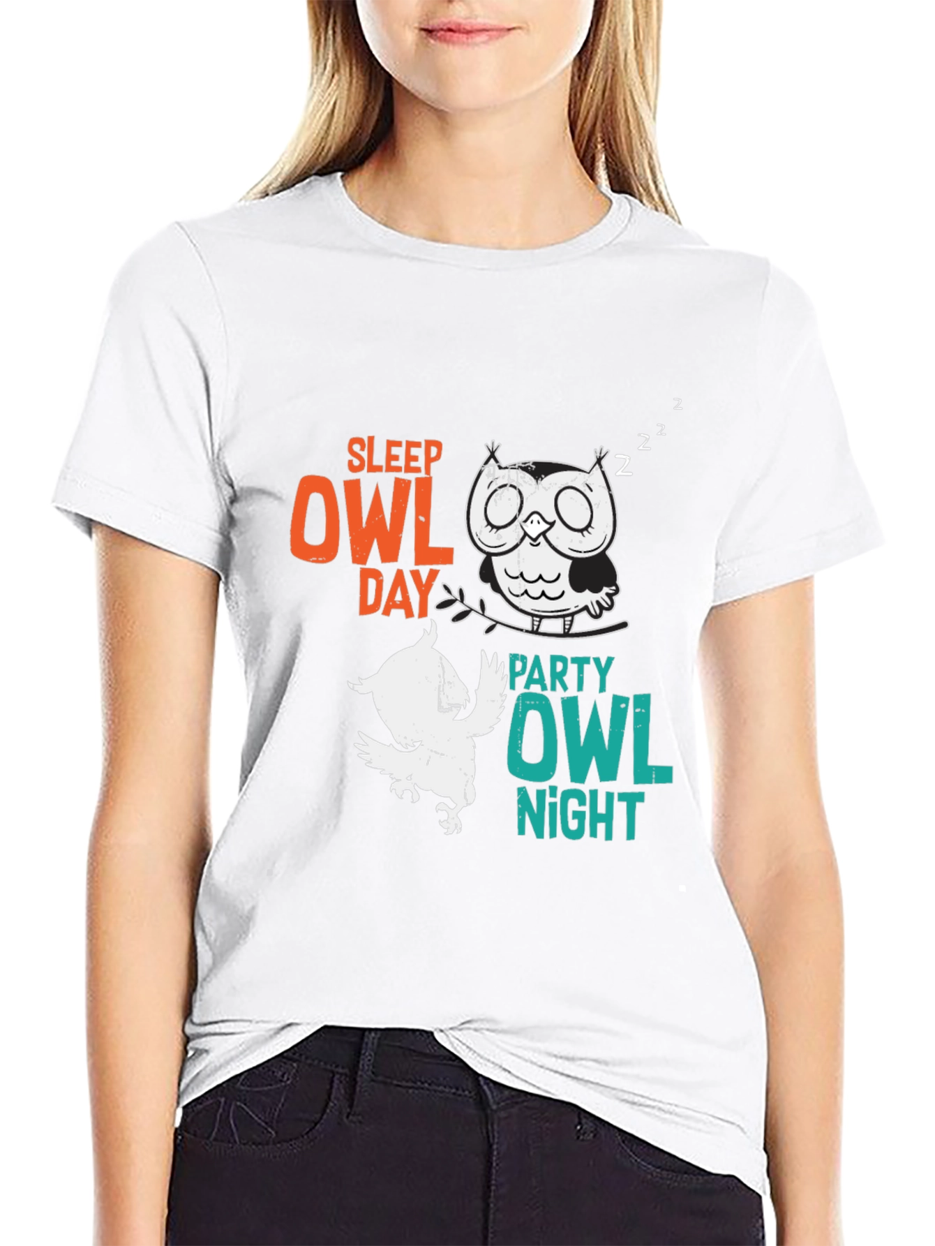 Sleep Owl Day Party Owl Night Graphic T-Shirt