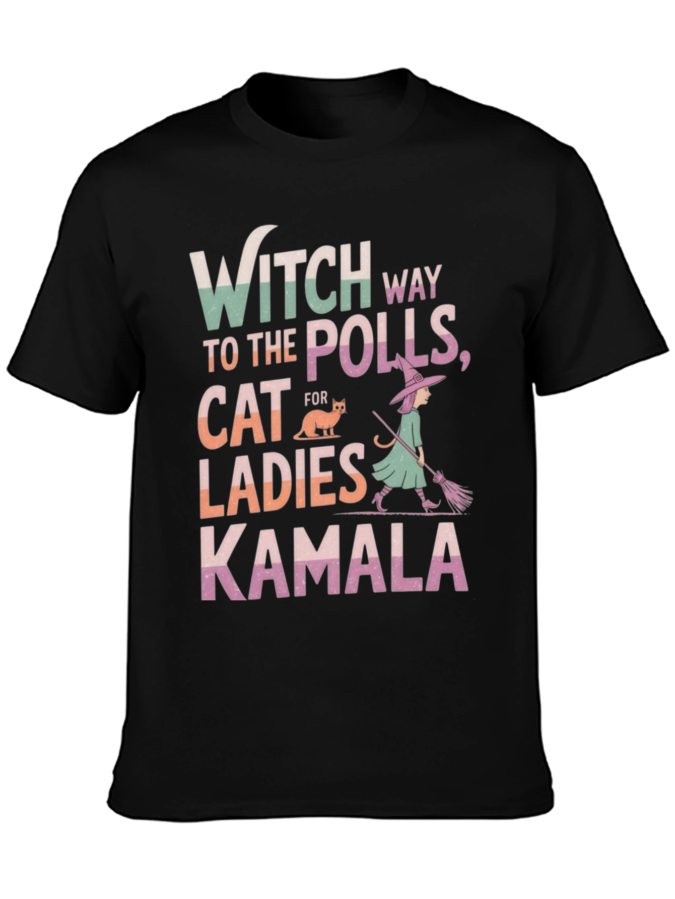 Witch Way to the Polls Kamala Ladies Cat T-Shirt