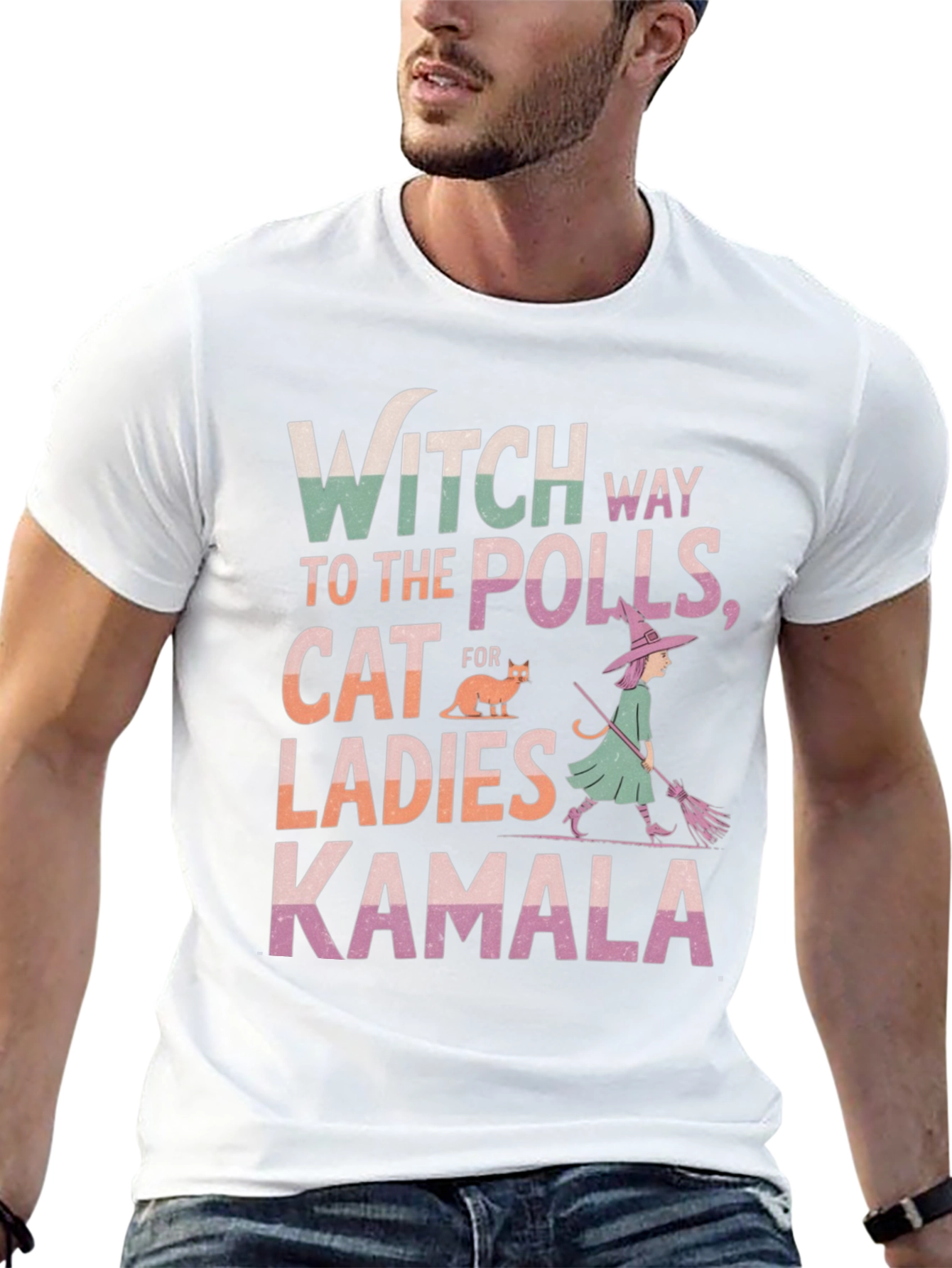 Witch Way to the Polls Kamala Ladies Cat T-Shirt