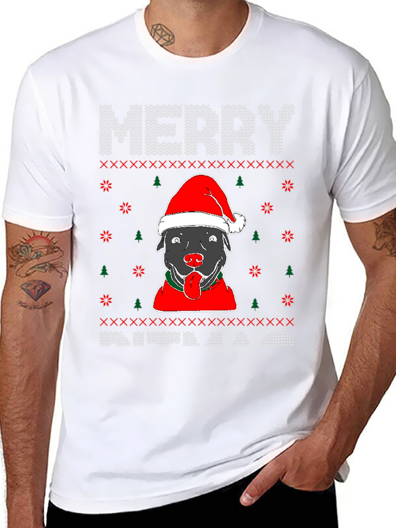Merry Christmas Dog Graphic Tee