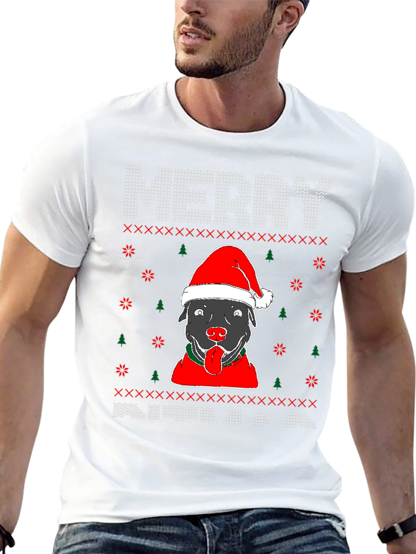 Merry Christmas Dog Graphic Tee