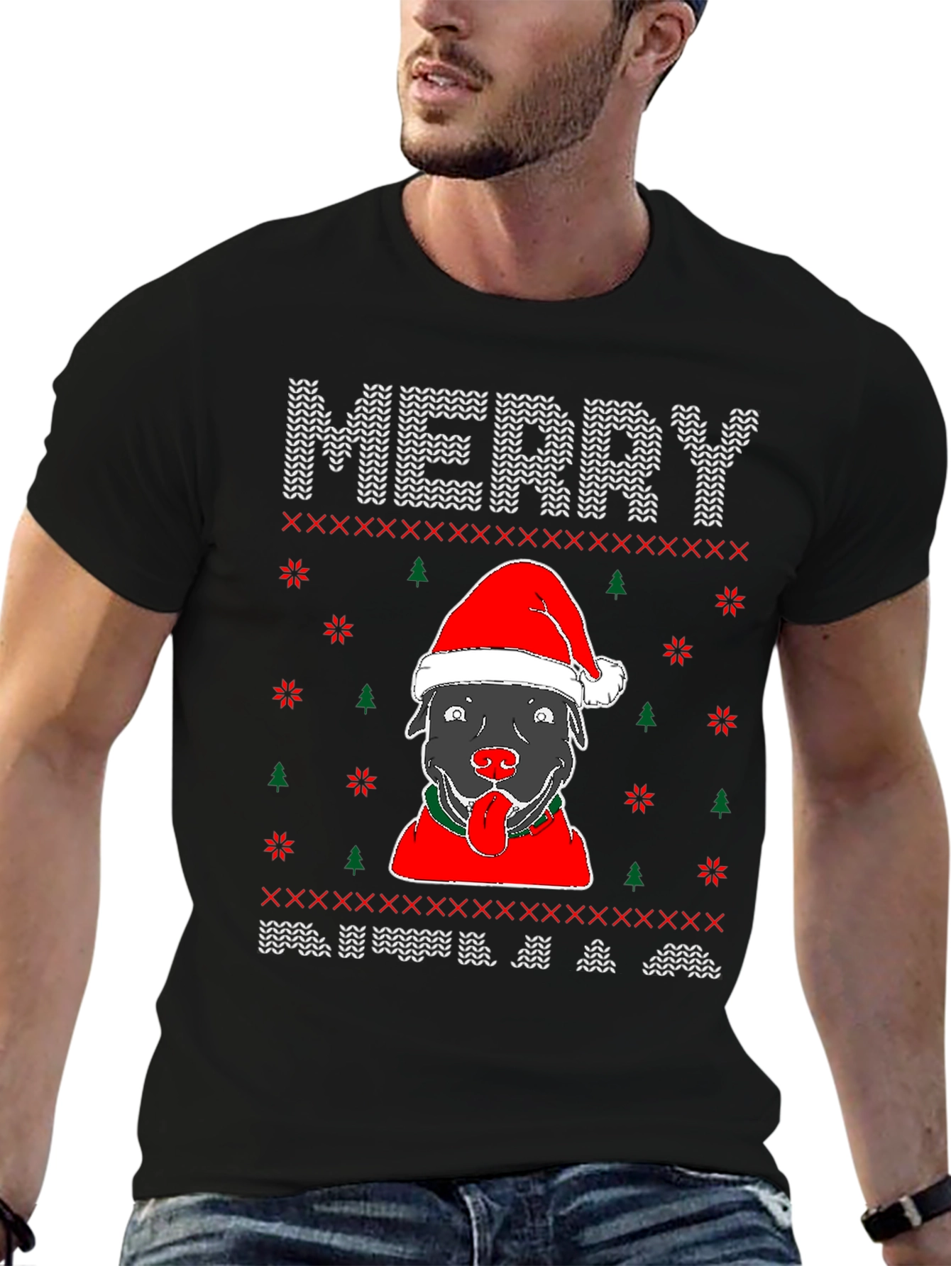 Merry Christmas Dog Graphic Tee