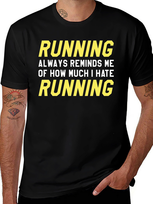 Funny Running Hate Graphic T-Shirt