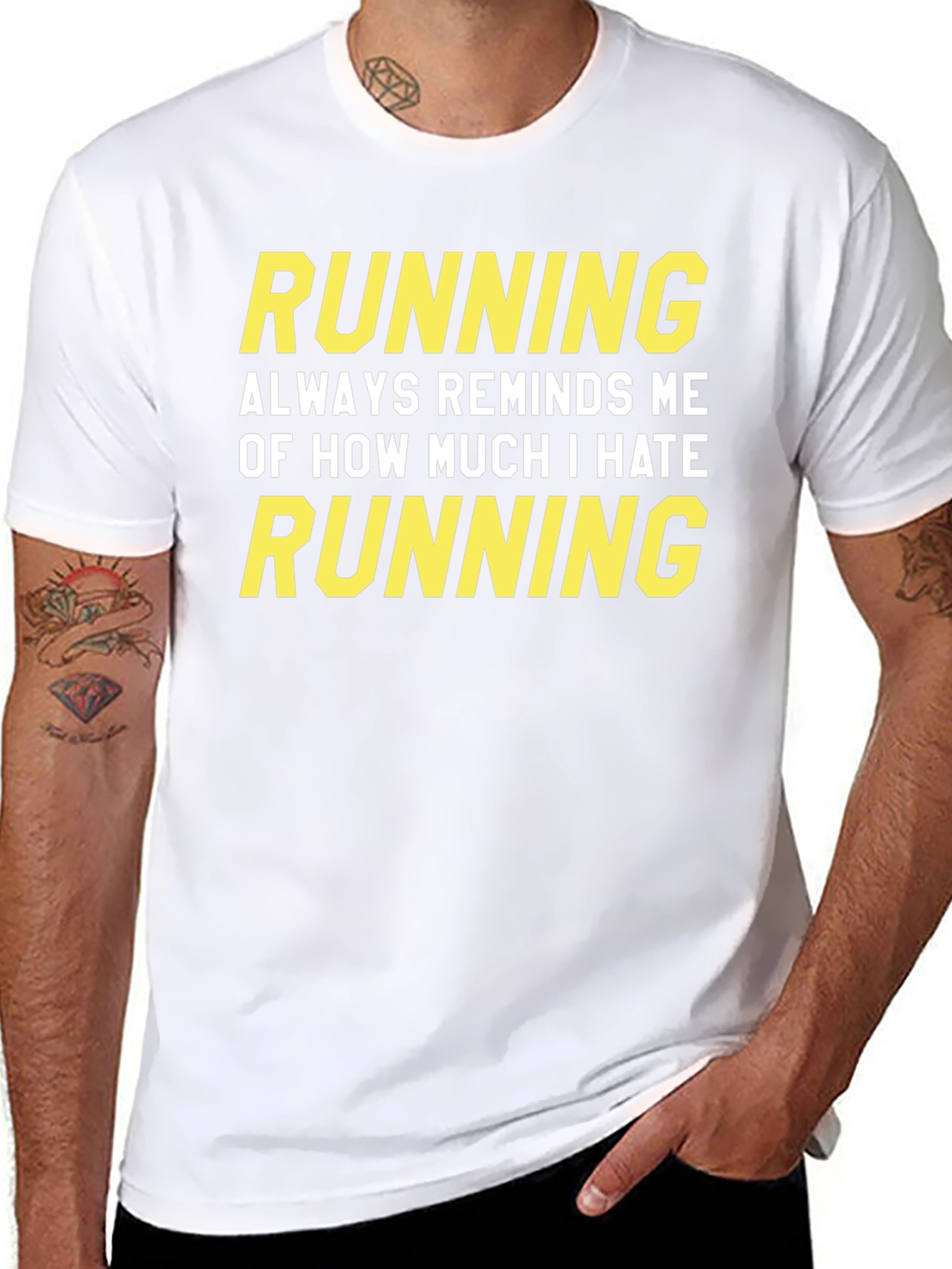 Funny Running Hate Graphic T-Shirt
